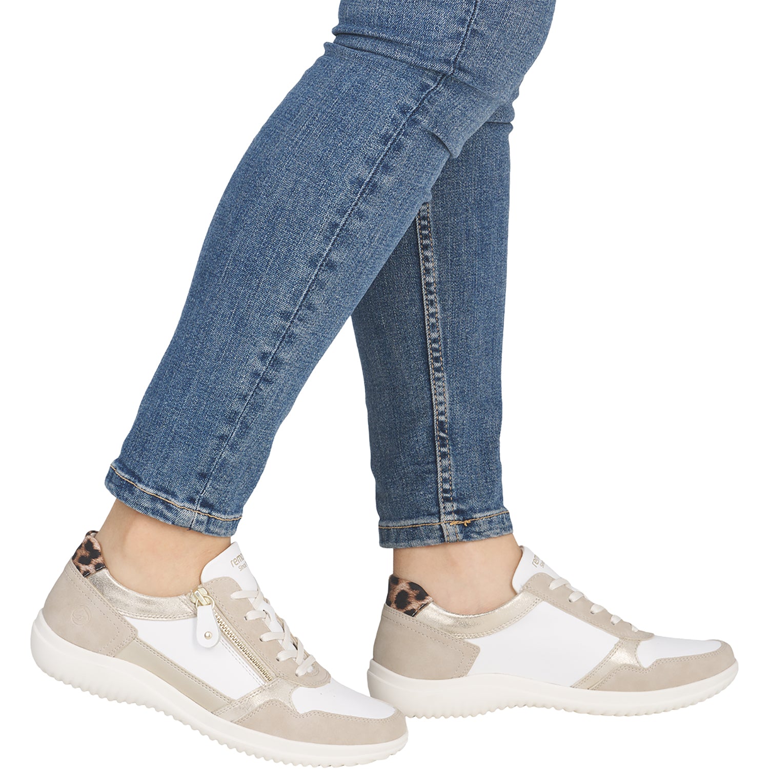 Womens Remonte Remonte D1E06-82 Women's Sporty Lace Up Shoes Ginger/Weiss/Muschel Ginger/Weiss/Muschel