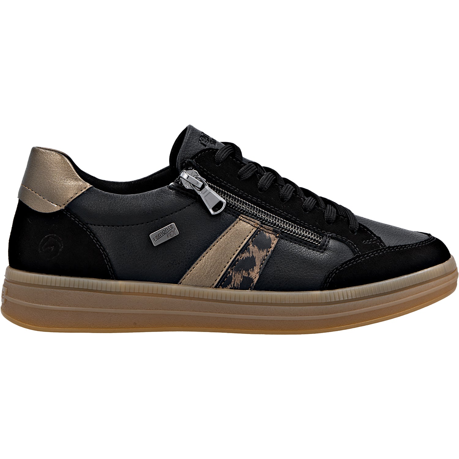 Womens Remonte Remonte D2C04-03 Demi 04 Women's Lace Up Shoes Schwarz/Schwarz/Brown Suede/Leather Schwarz/Schwarz/Brown Suede/Leather
