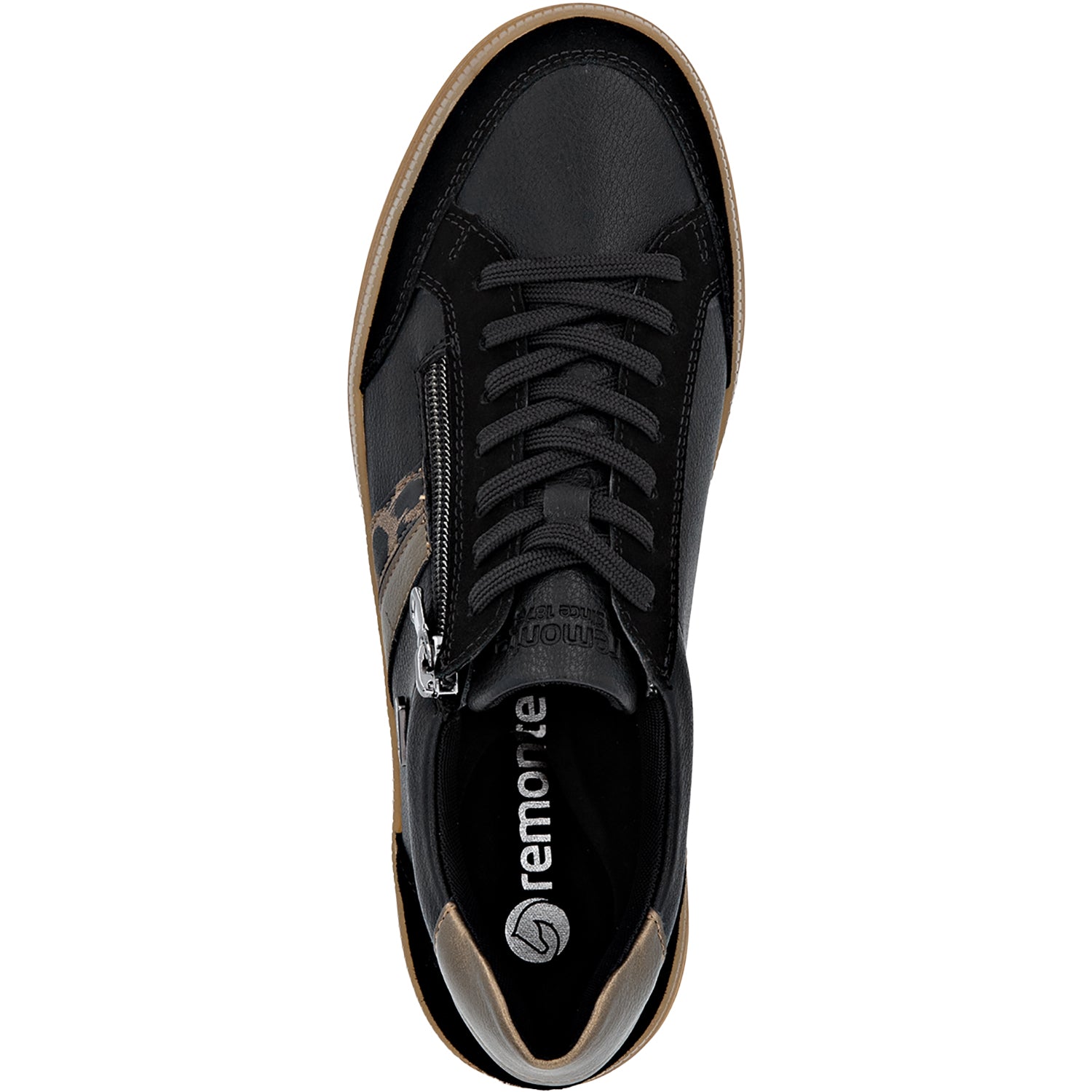 Womens Remonte Remonte D2C04-03 Demi 04 Women's Lace Up Shoes Schwarz/Schwarz/Brown Suede/Leather Schwarz/Schwarz/Brown Suede/Leather