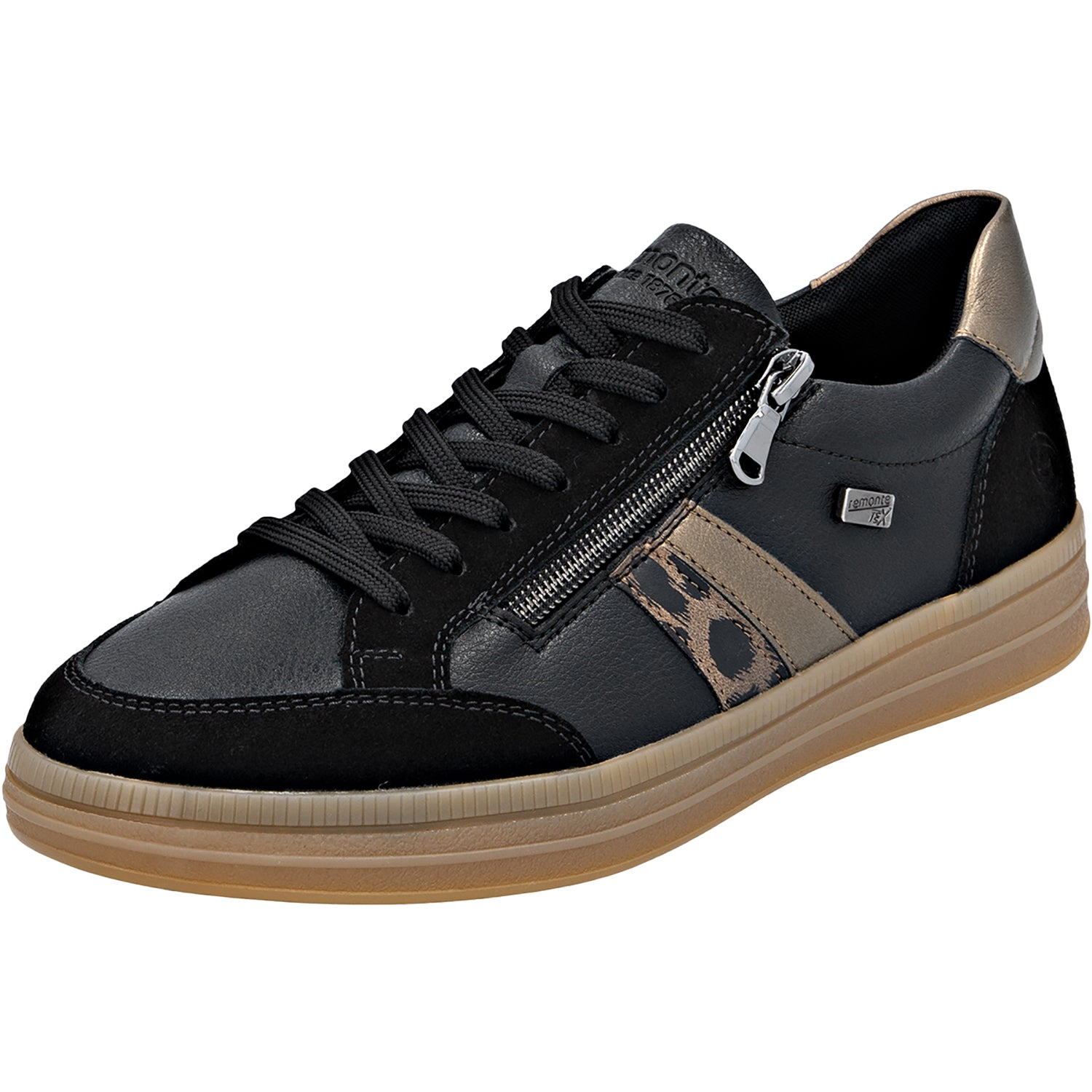 Womens Remonte Remonte D2C04-03 Demi 04 Women's Lace Up Shoes Schwarz/Schwarz/Brown Suede/Leather Schwarz/Schwarz/Brown Suede/Leather