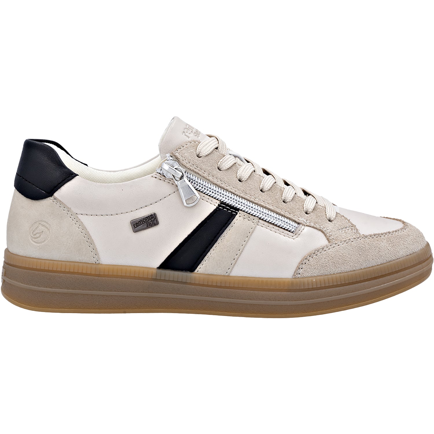 Womens Remonte Remonte D2C04-62 Demi-04 Women's Sporty Lace Up Shoes Lehm/Nude/Ginger/Schwarz Suede/Leather Lehm/Nude/Ginger/Schwarz Suede/Leather