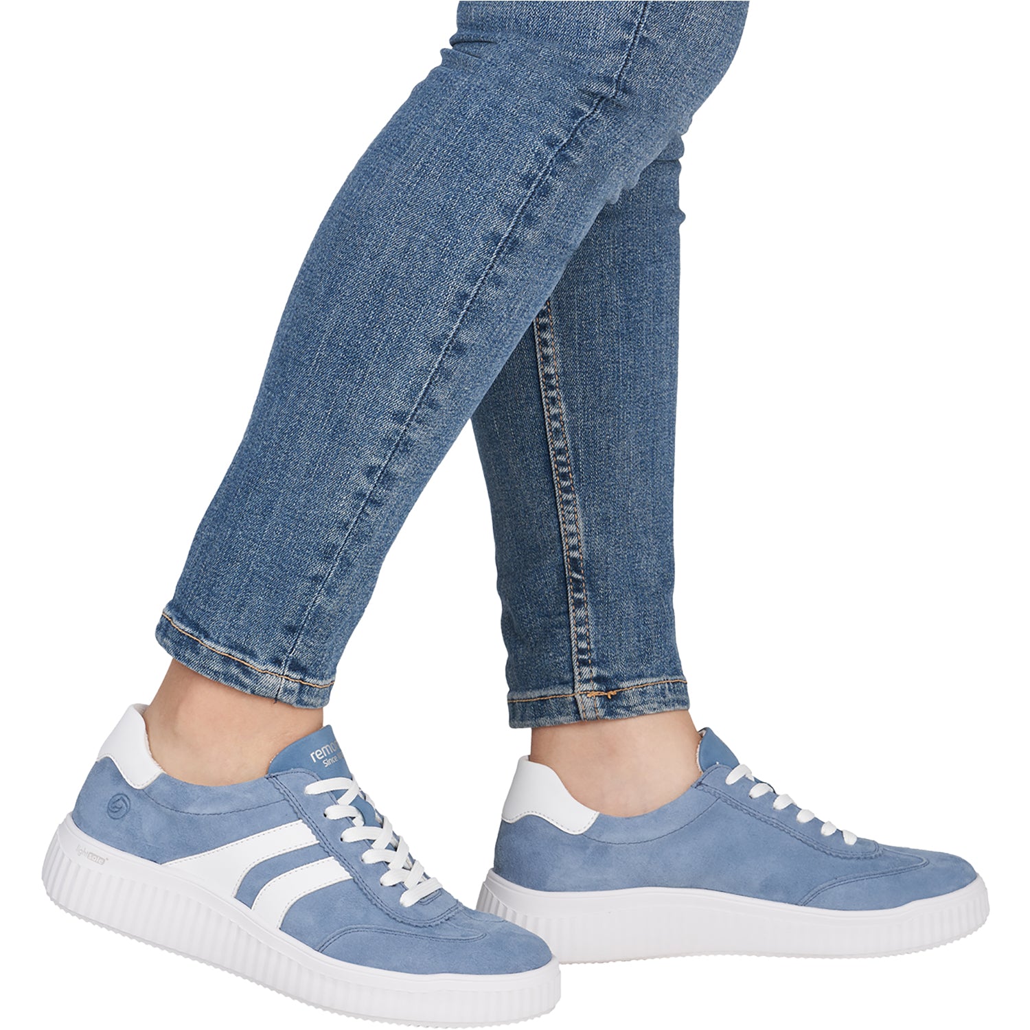 Womens Remonte Remonte D3E00-14 Levke Women's Sneakers Jeans/Weiss/Bleu Jeans/Weiss/Bleu