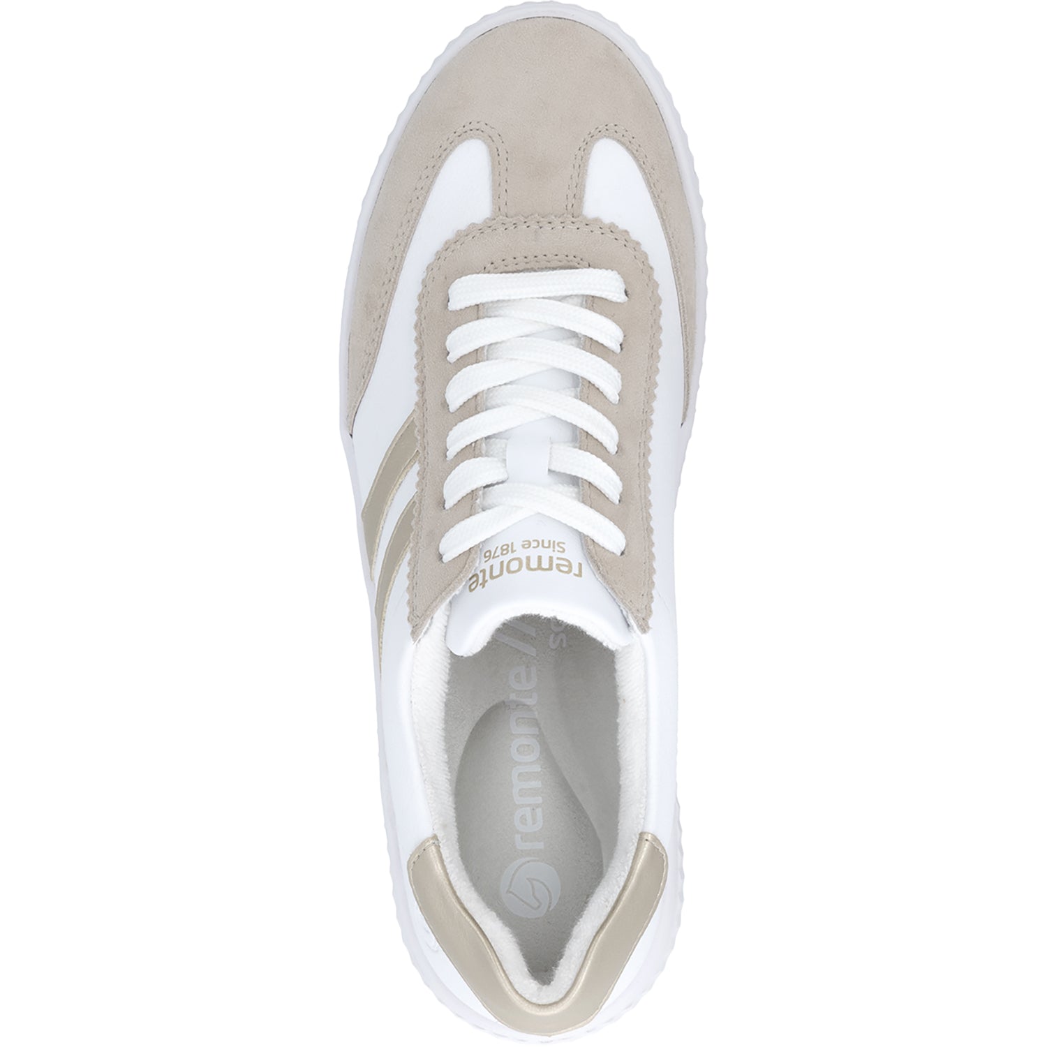 Womens Remonte Remonte D3E00-80 Women's Sporty Lace Up Shoes Iceberg/Weiss/Pale Gold Iceberg/Weiss/Pale Gold