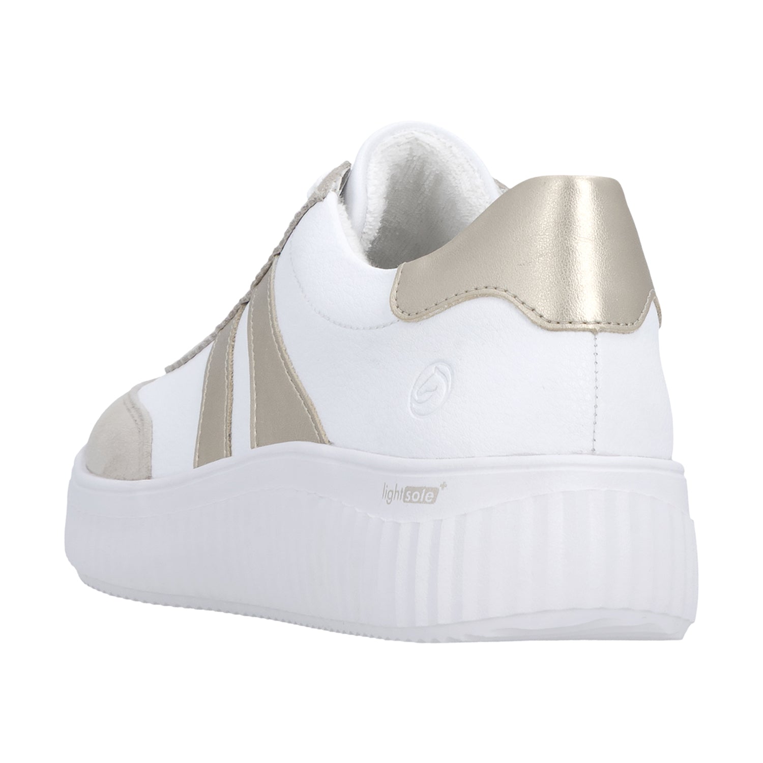 Womens Remonte Remonte D3E00-80 Women's Sporty Lace Up Shoes Iceberg/Weiss/Pale Gold Iceberg/Weiss/Pale Gold