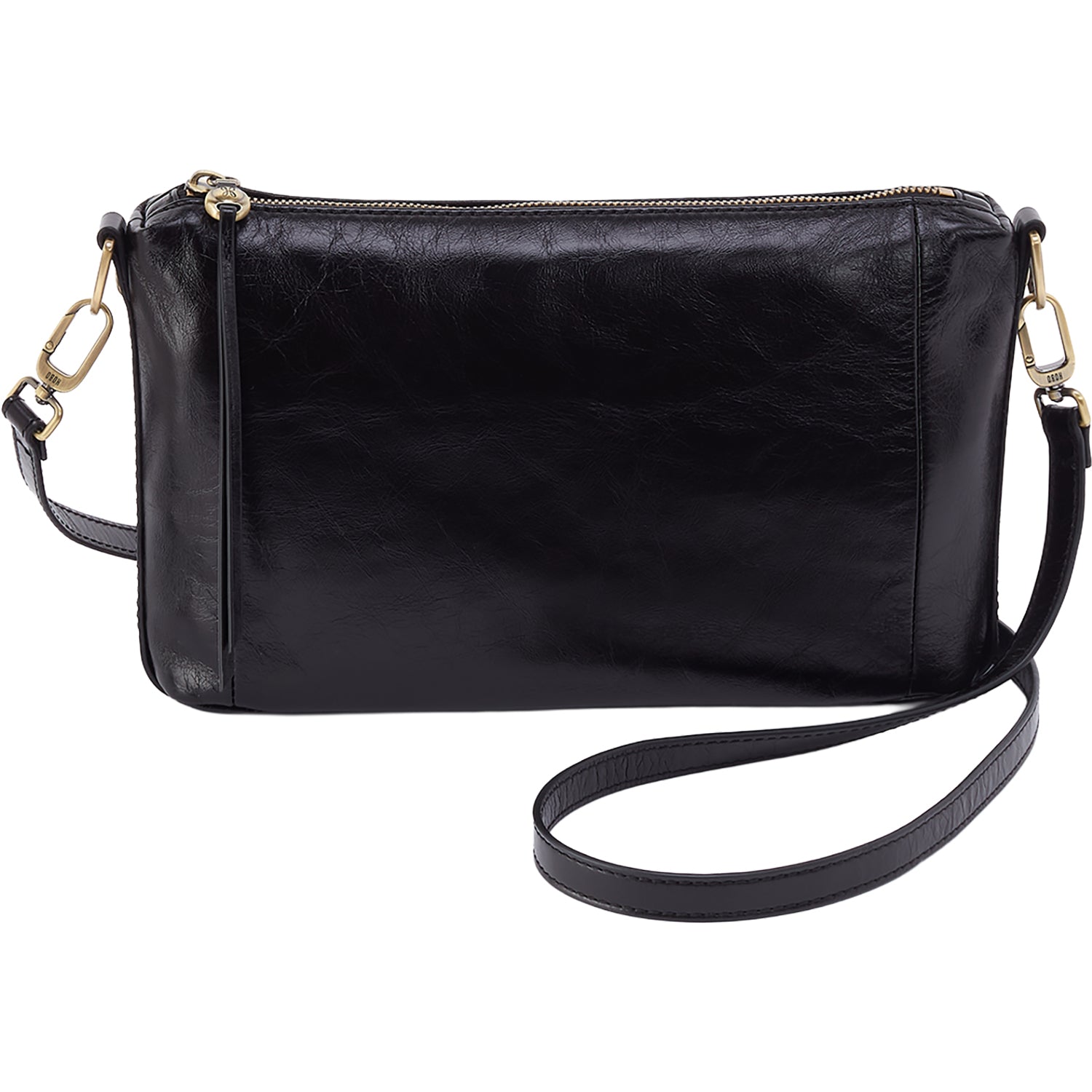 Womens Hobo Hobo Darcy Carry-All Crossbody Handbag Black Polished Leather Black Polished Leather