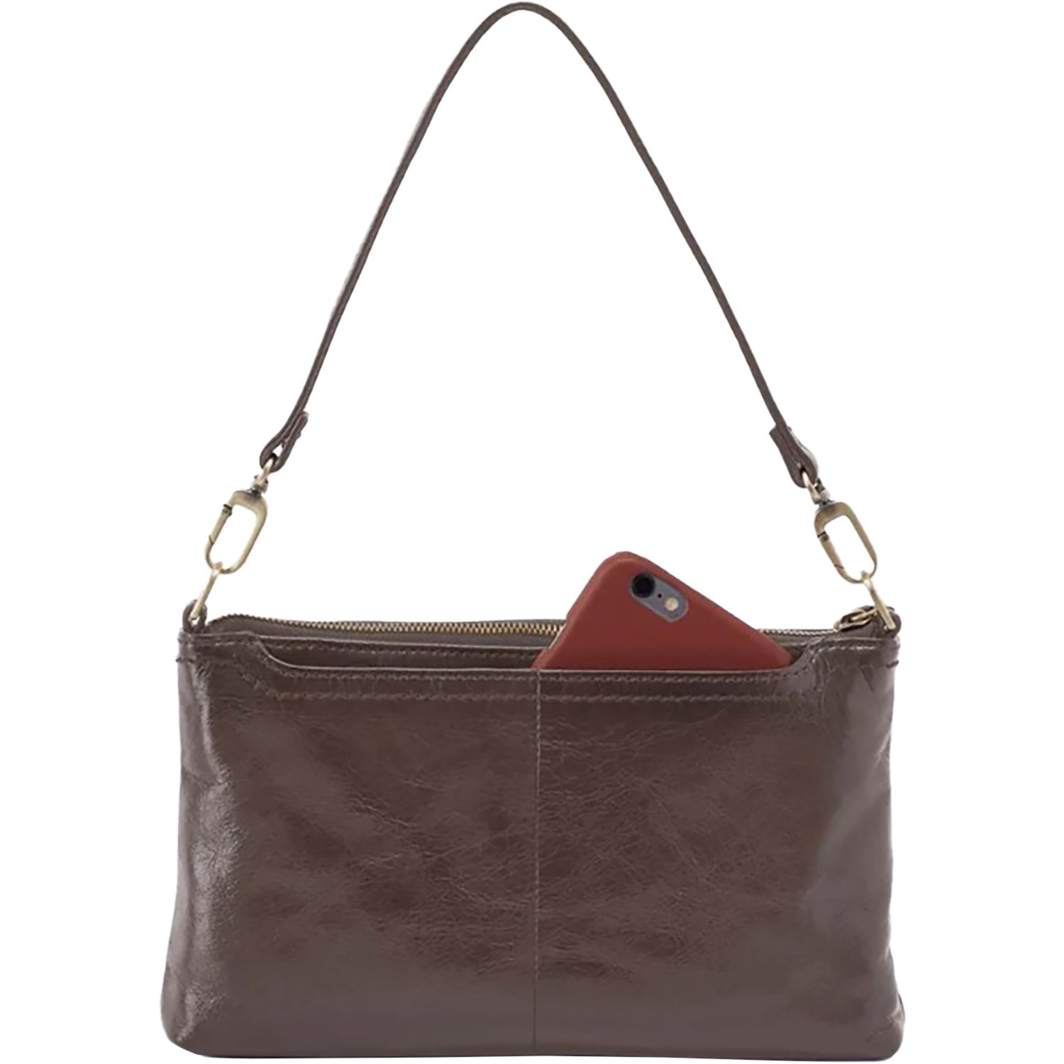 Womens Hobo Hobo Darcy Crossbody Handbag Hearthstone Polished Leather Hearthstone Polished Leather