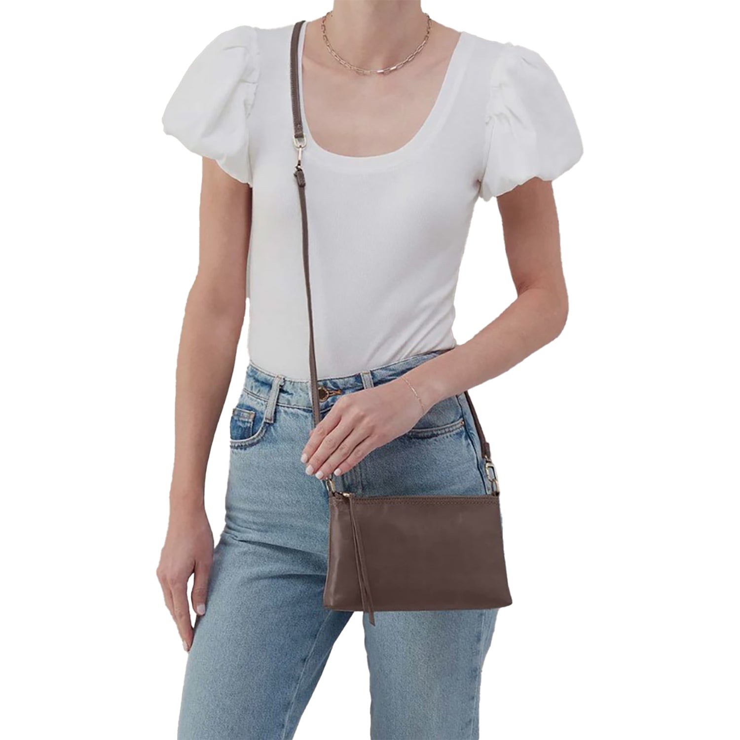 Womens Hobo Hobo Darcy Crossbody Handbag Hearthstone Polished Leather Hearthstone Polished Leather