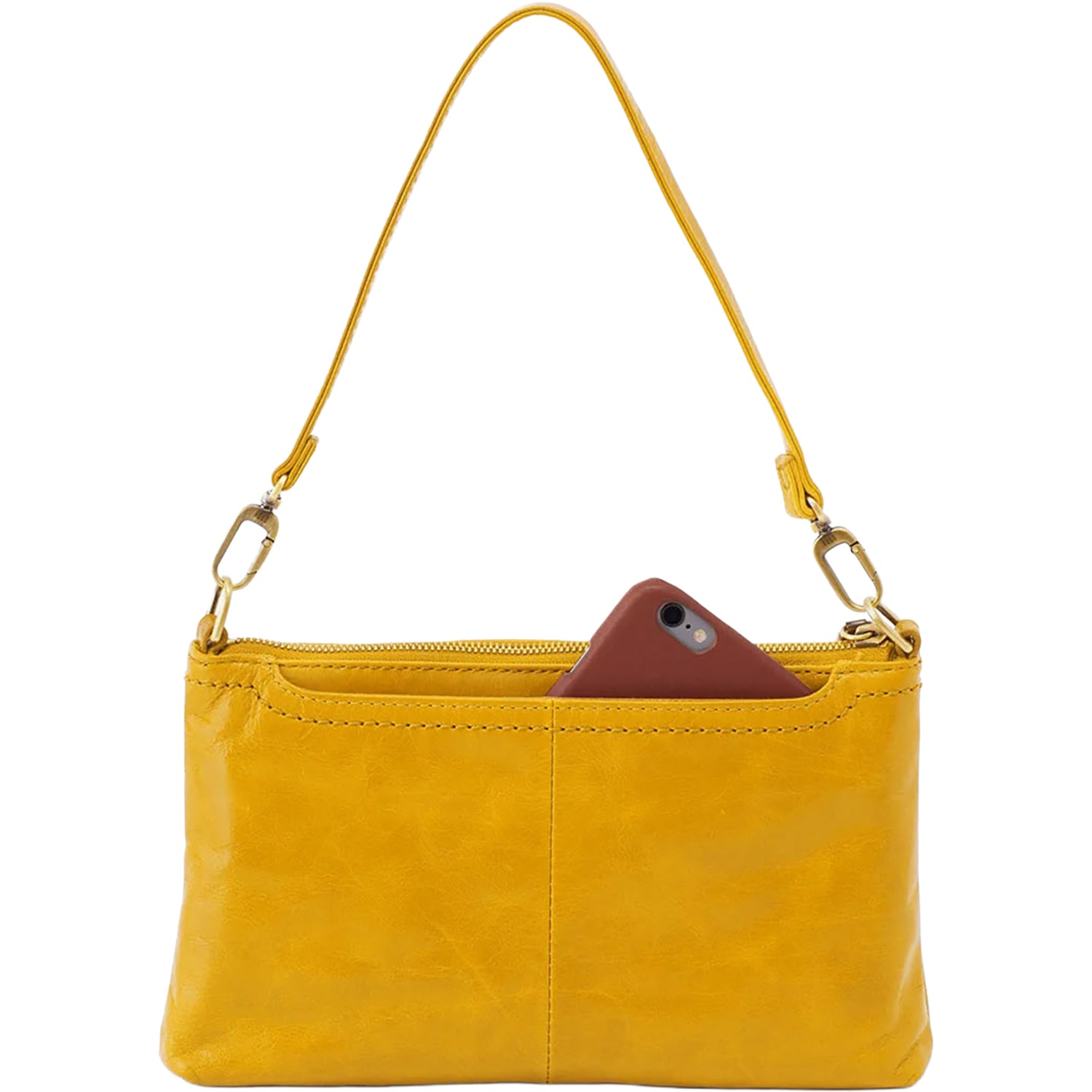 Womens Hobo Hobo International Darcy Crossbody Sun Glow Polished Leather Sun Glow