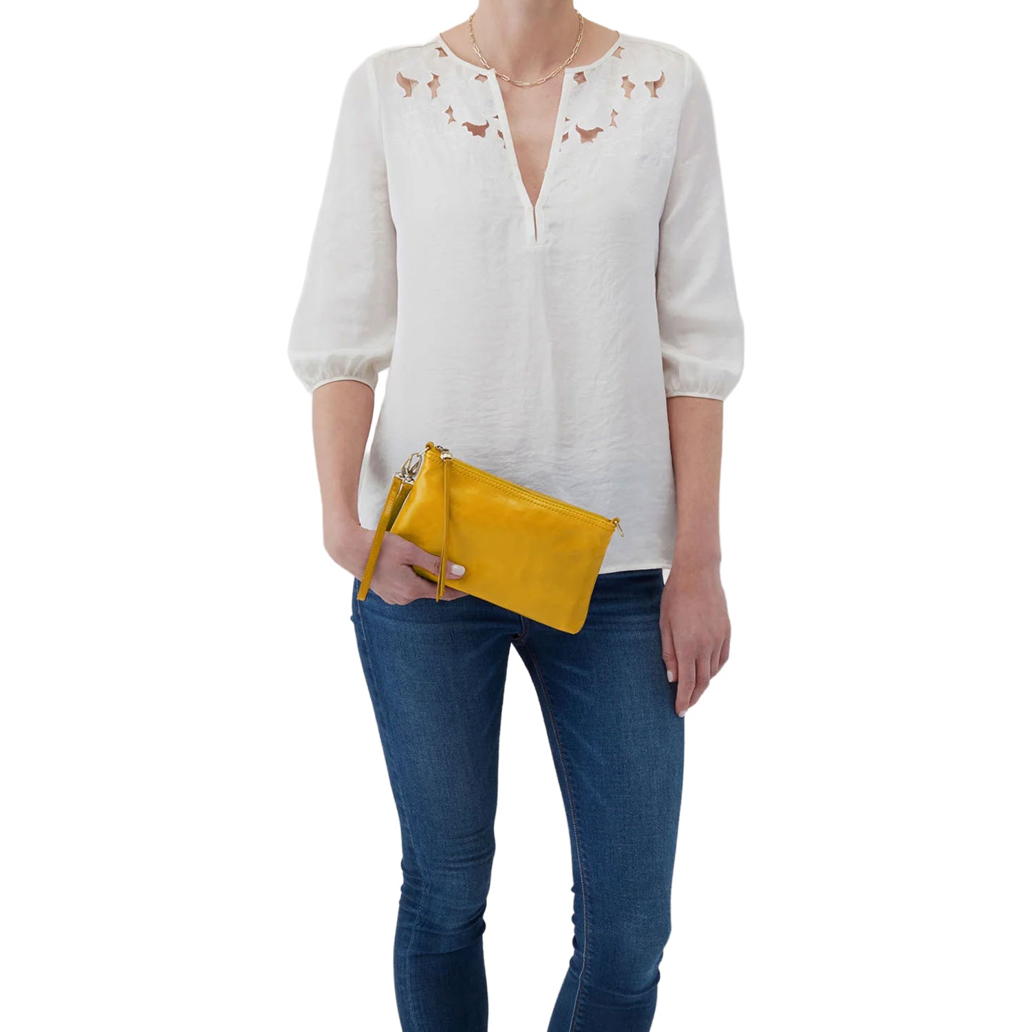 Womens Hobo Hobo International Darcy Crossbody Sun Glow Polished Leather Sun Glow