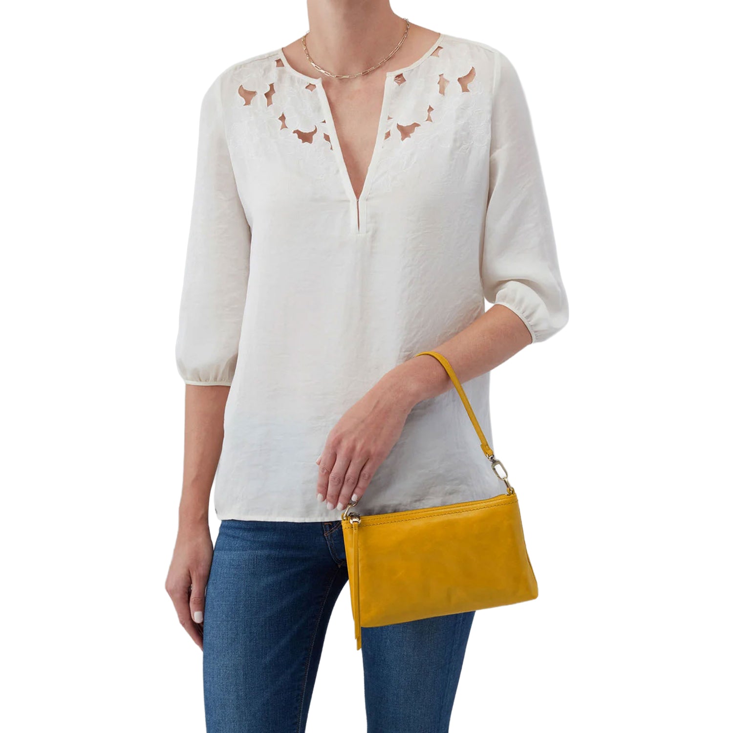 Womens Hobo Hobo International Darcy Crossbody Sun Glow Polished Leather Sun Glow