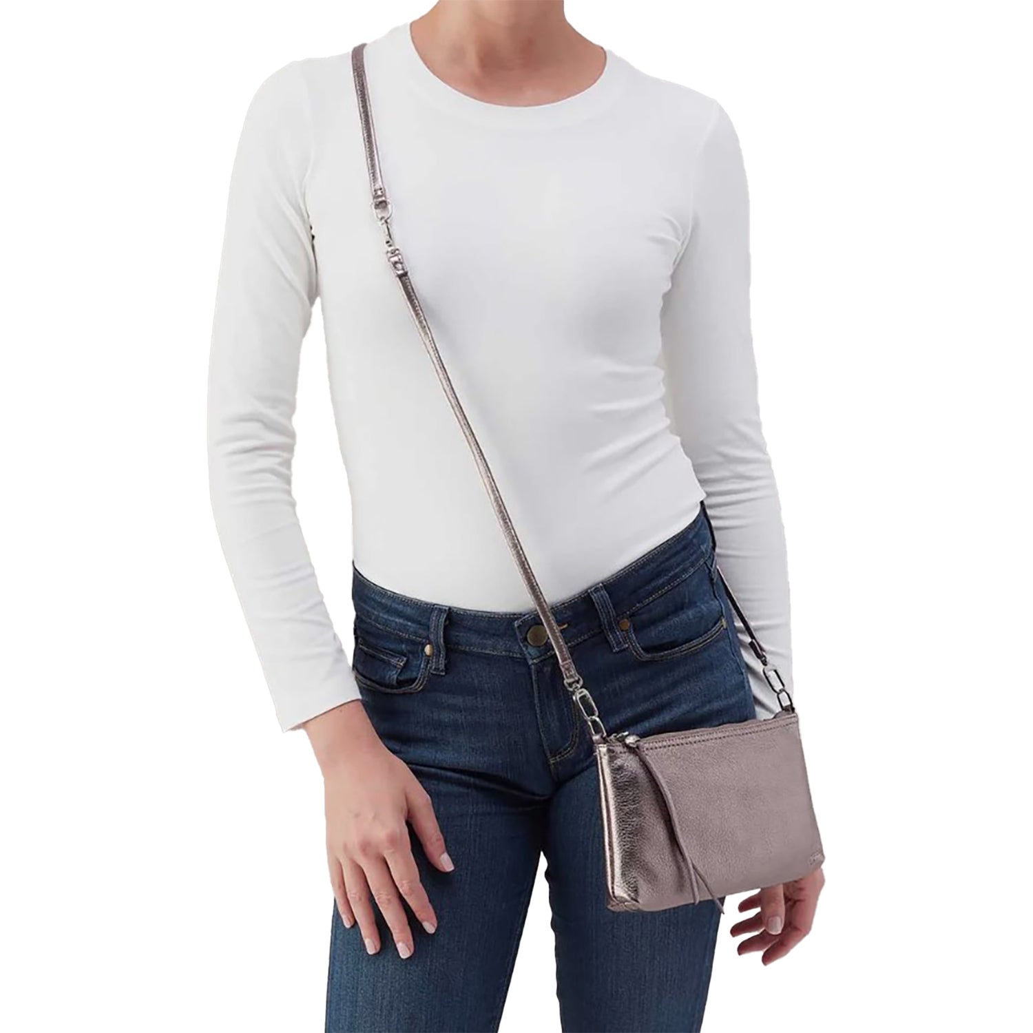 Womens Hobo Hobo Darcy Crossbody Handbag Pewter Spur Pewter Spur