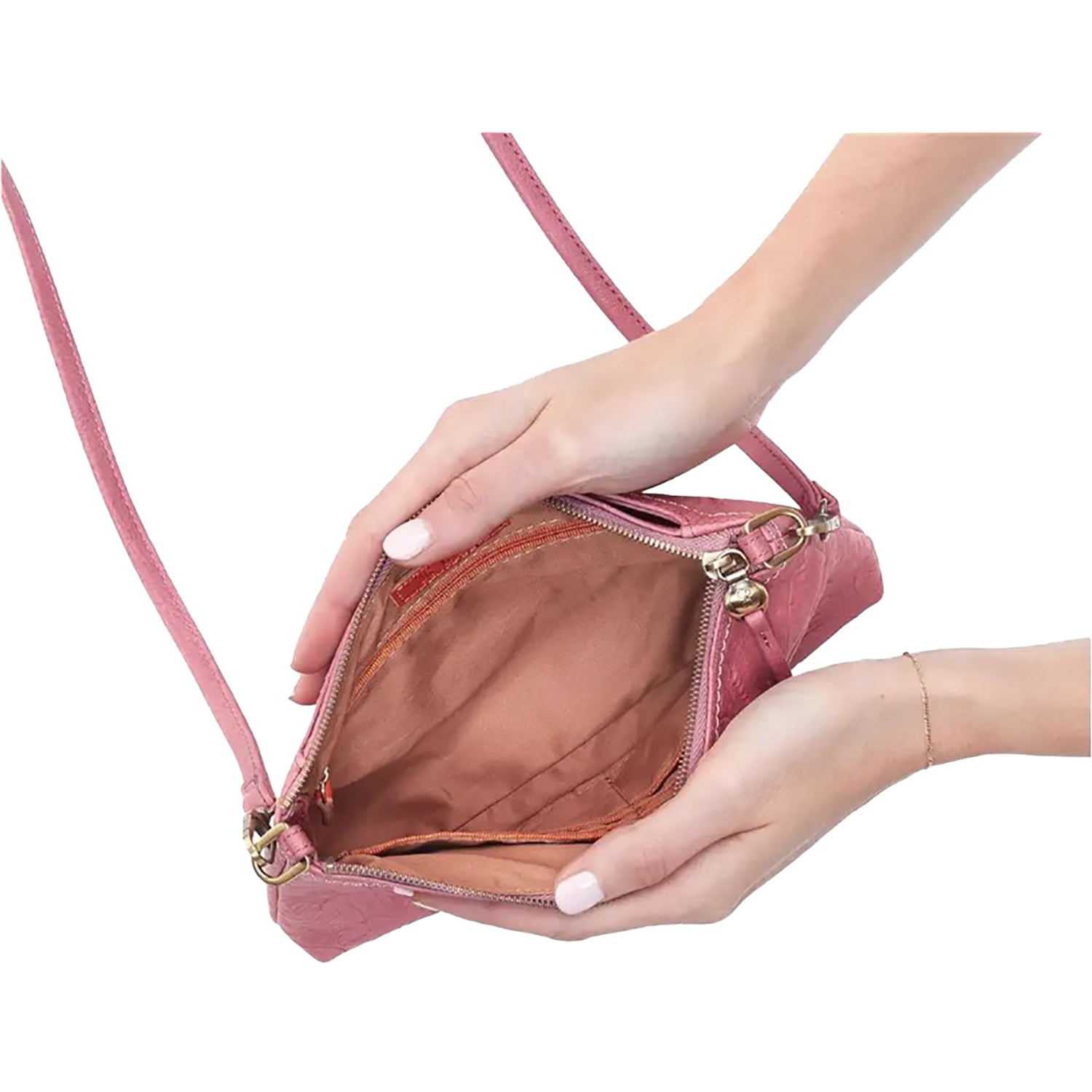Womens Hobo Hobo International Darcy Crossbody Handbag Mauve Embossed Leather Mauve Embossed Leather
