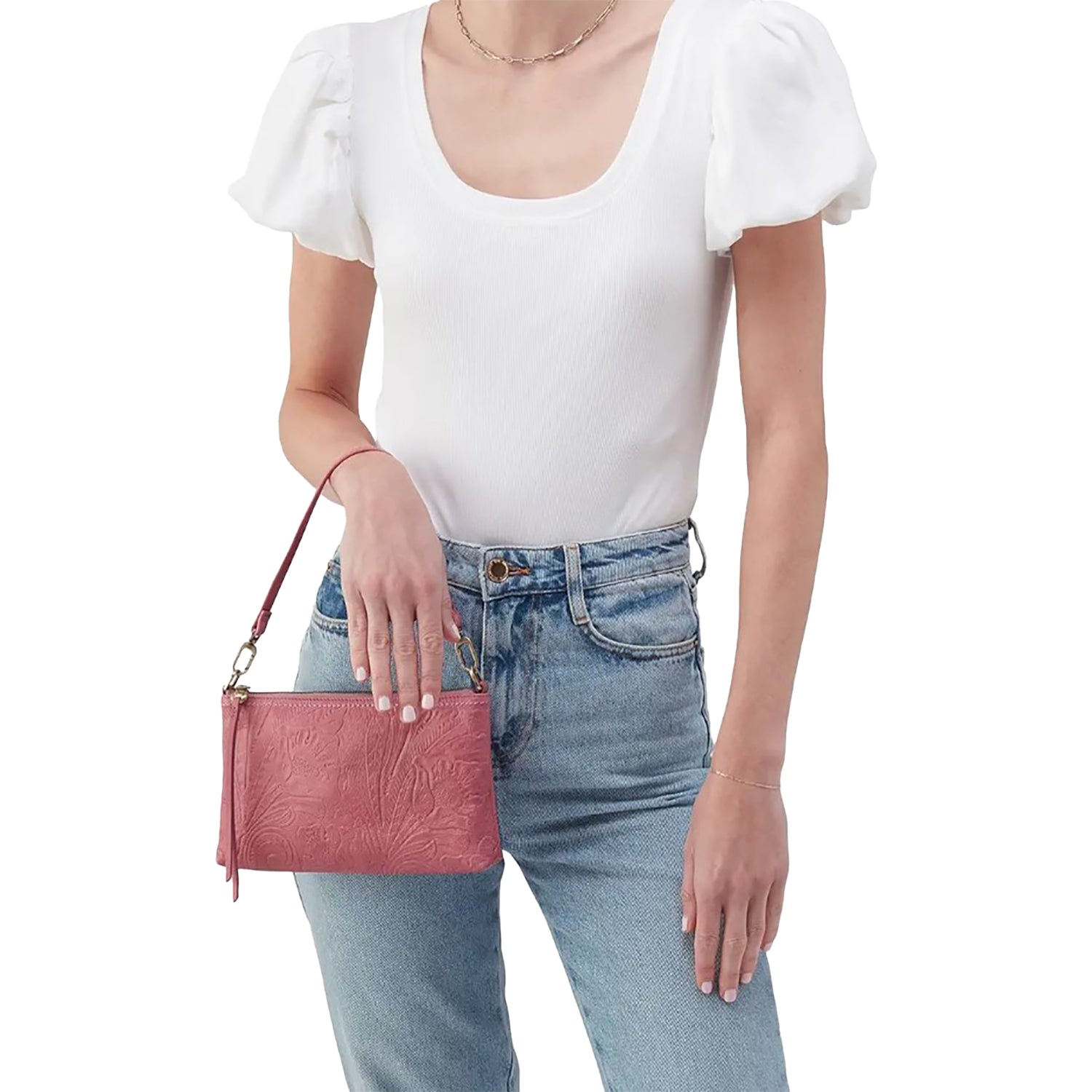 Womens Hobo Hobo International Darcy Crossbody Handbag Mauve Embossed Leather Mauve Embossed Leather