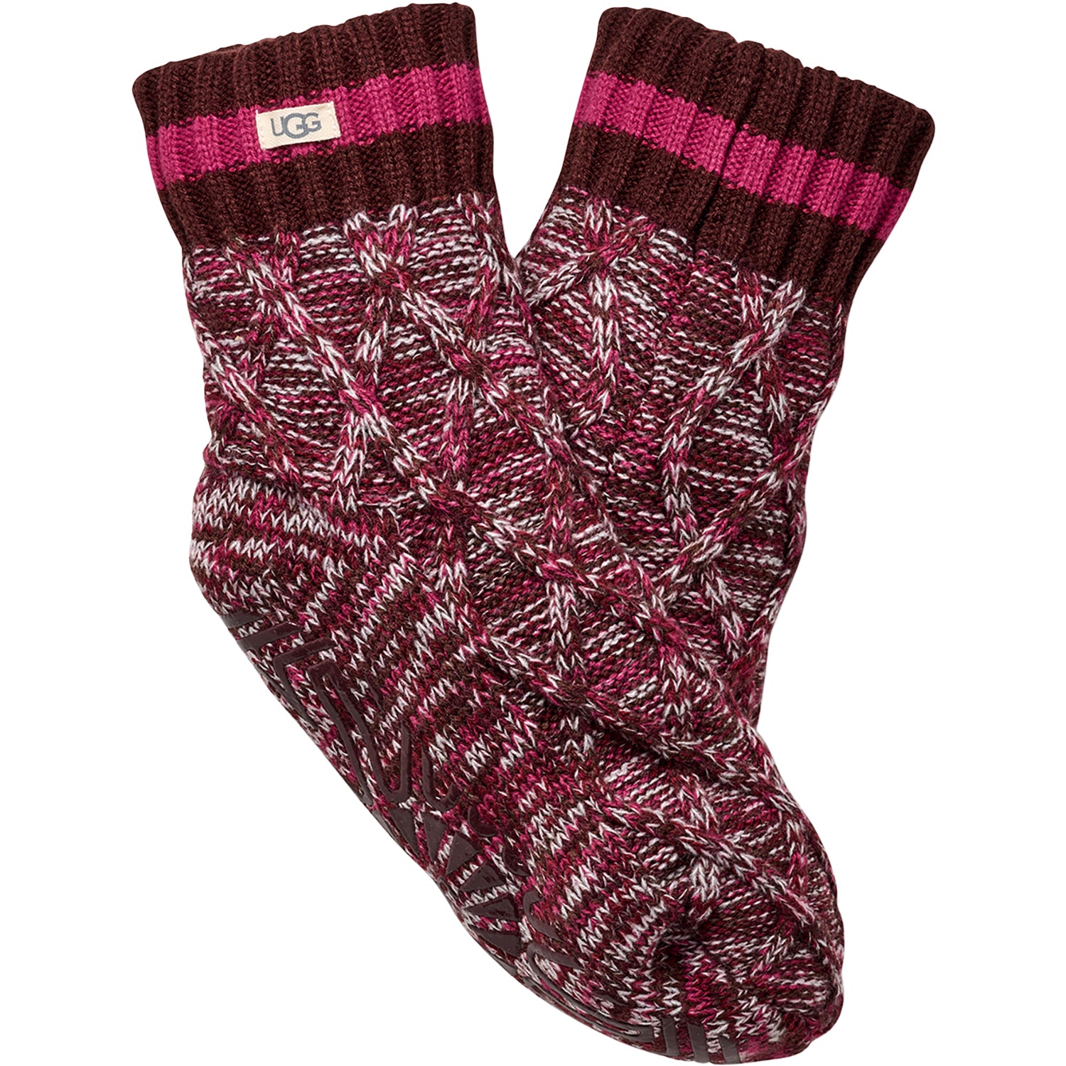 Womens Ugg Women's UGG Deedee Fleece Lined Quarter II Sock Wild Grape/Chroma Pink Wild Grape/Chroma Pink