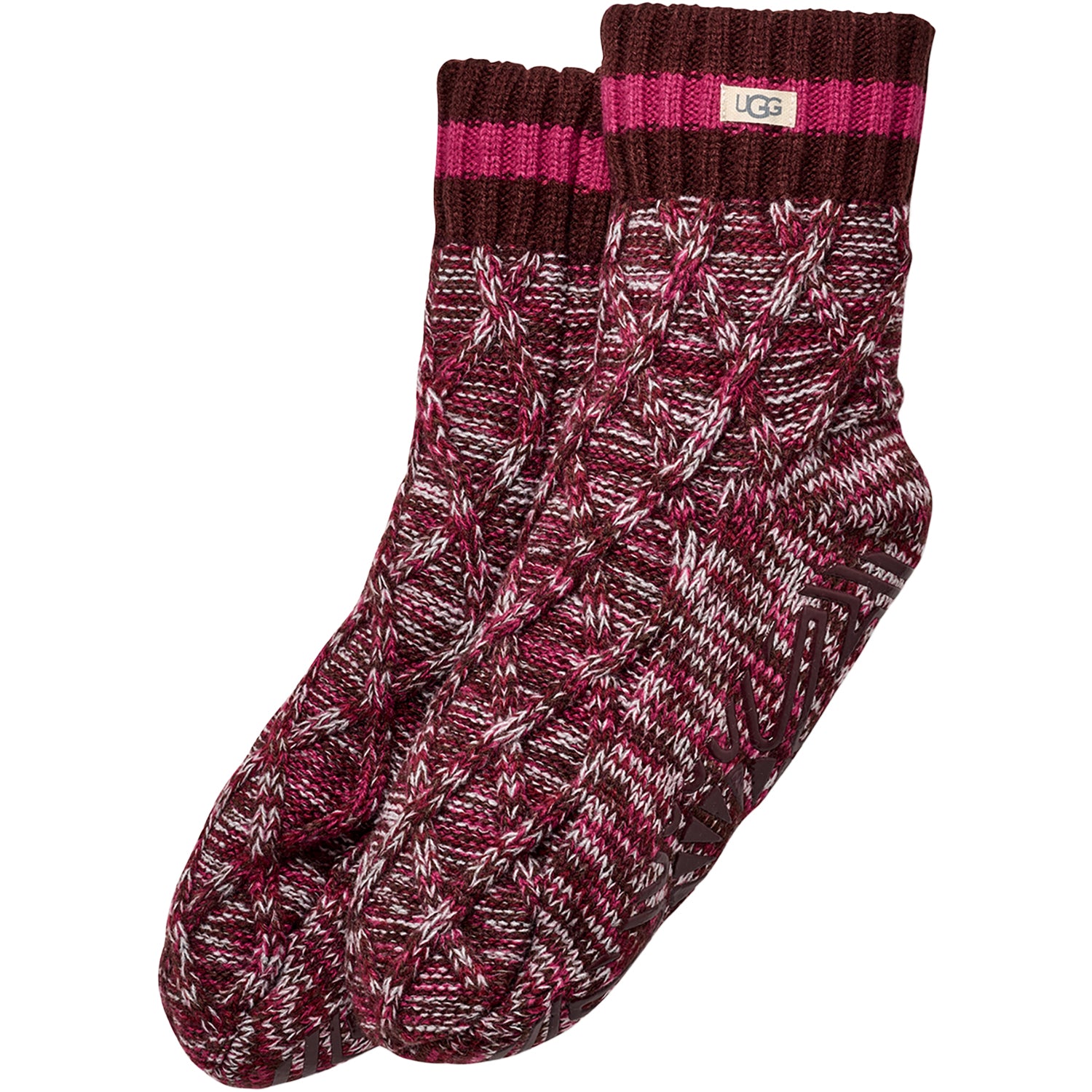 Womens Ugg Women's UGG Deedee Fleece Lined Quarter II Sock Wild Grape/Chroma Pink Wild Grape/Chroma Pink
