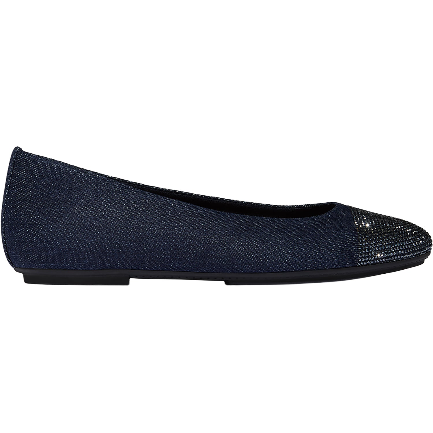 Womens Fit flop FitFlop Delicato Crystal Cap-Toe Ballet Flat Women's Flats Denim Denim