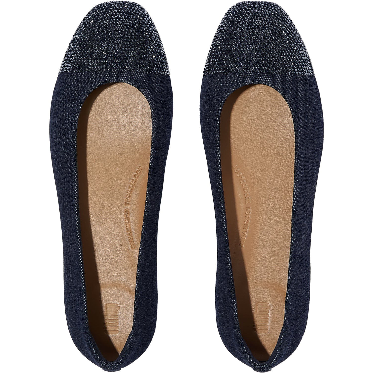 Womens Fit flop FitFlop Delicato Crystal Cap-Toe Ballet Flat Women's Flats Denim Denim