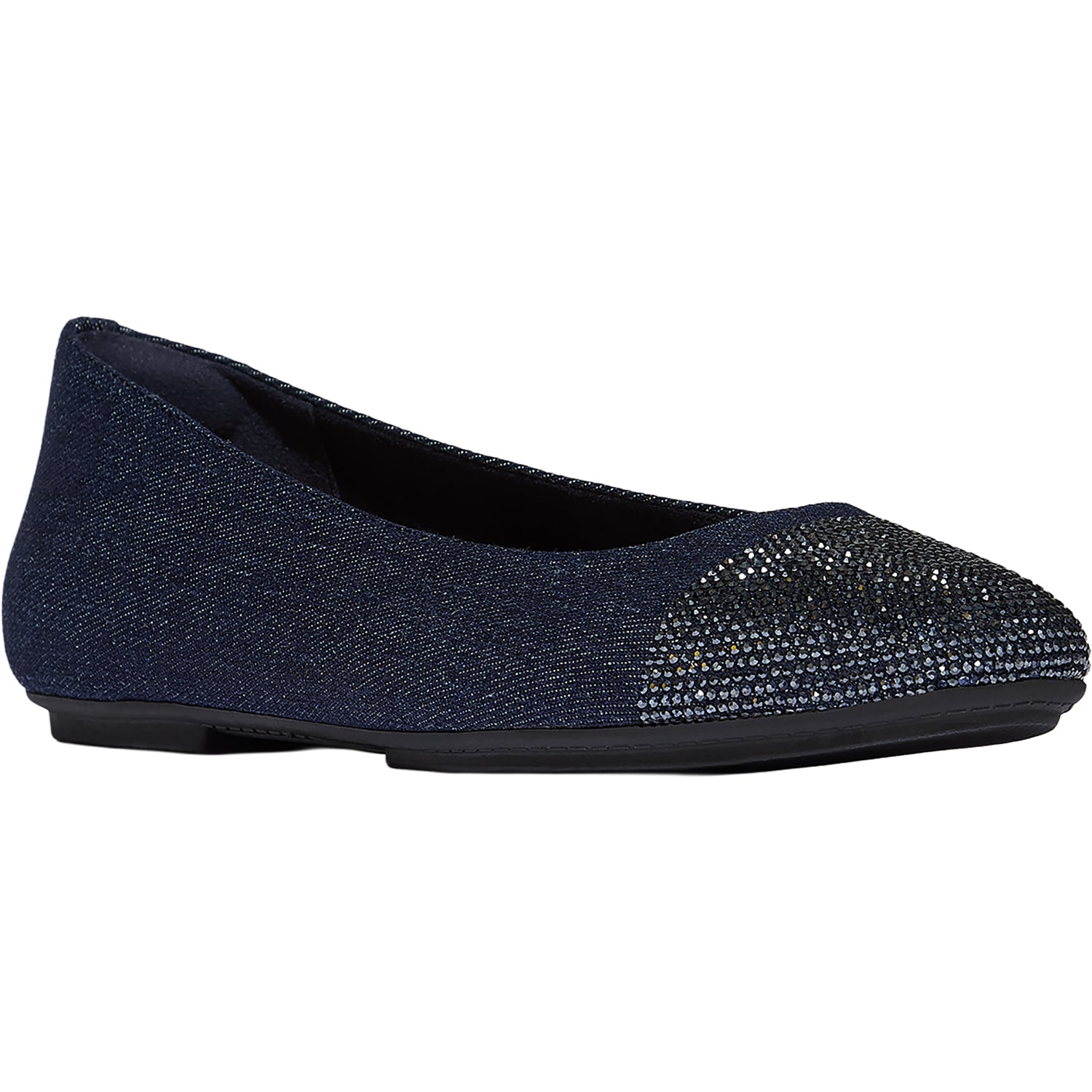 Womens Fit flop FitFlop Delicato Crystal Cap-Toe Ballet Flat Women's Flats Denim Denim