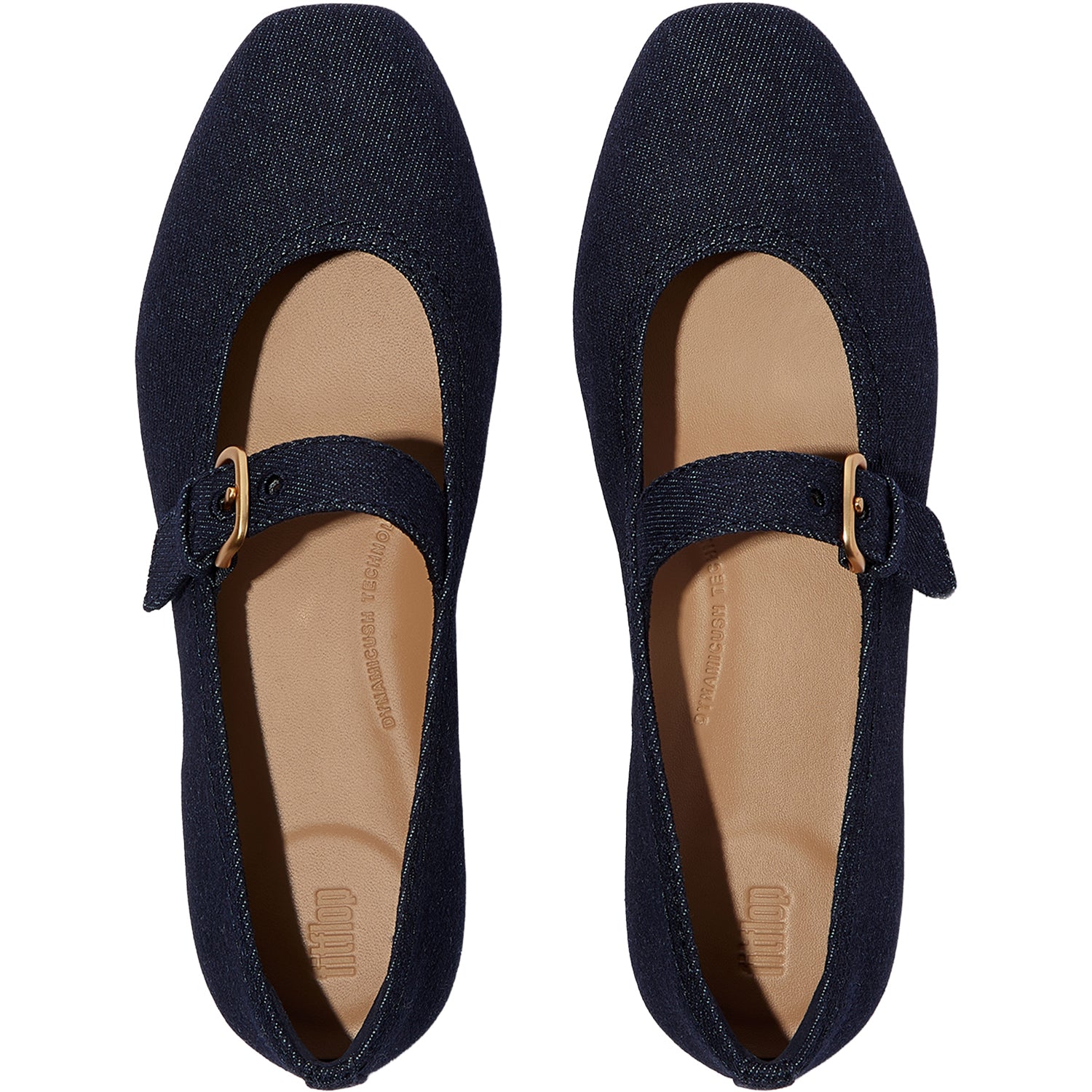 Womens Fit flop FitFlop Delicato Denim Women's Mary Jane Flats Dark Denim Dark Denim