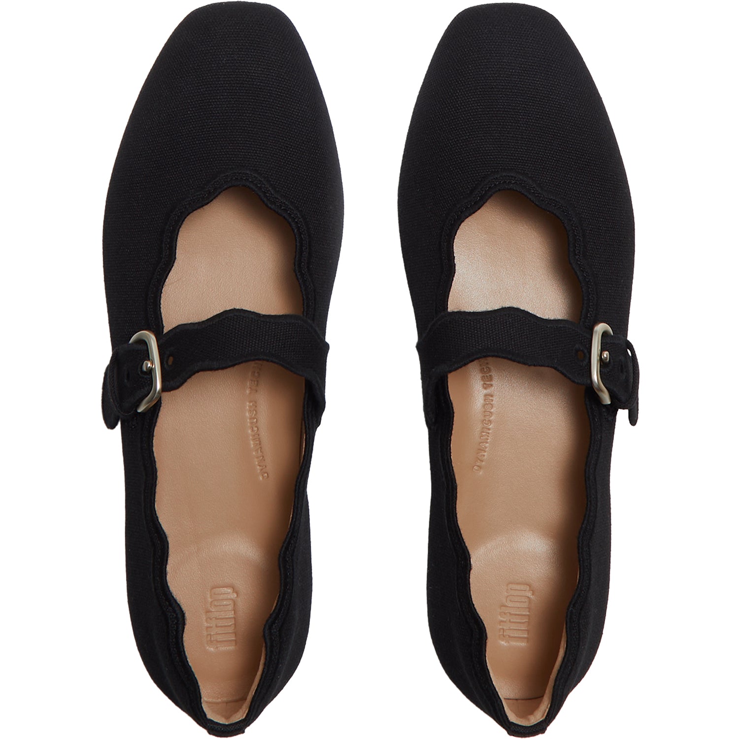 Womens Fit flop FitFlop Delicato Wave-Edge Canvas Women's Black Black