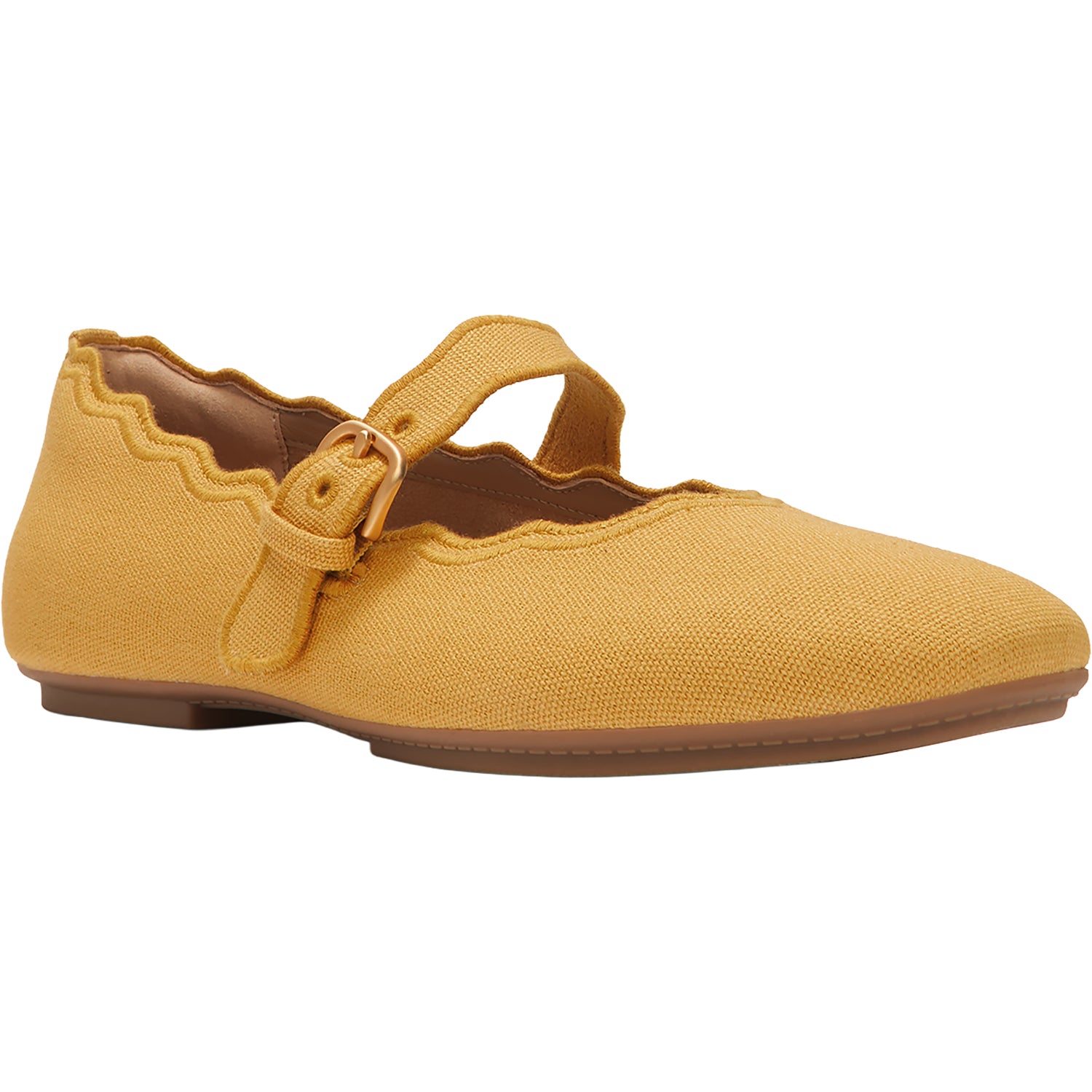 Womens Fit flop FitFlop Delicato Wave-Edge Canvas Women's Mary Jane Flats Turmeric Turmeric