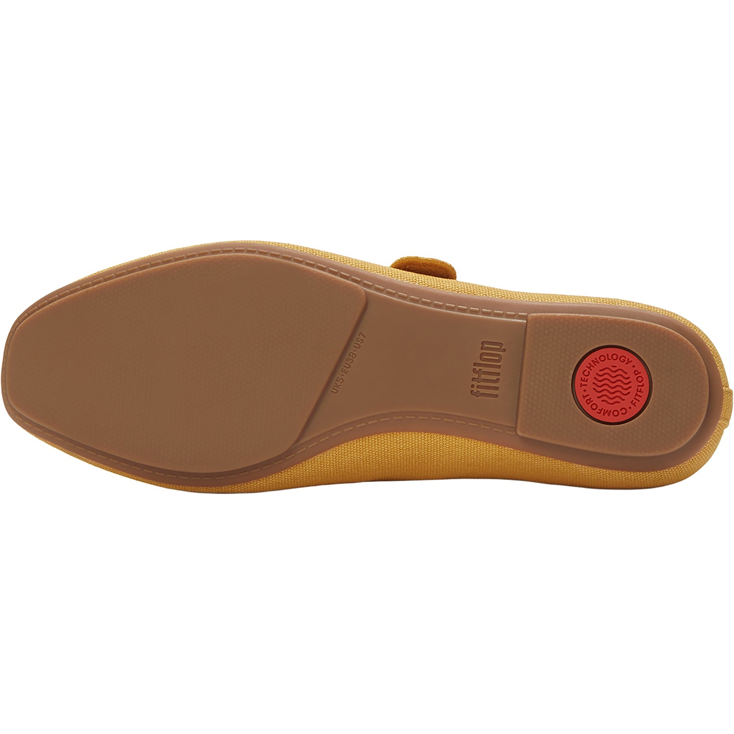 Womens Fit flop FitFlop Delicato Wave-Edge Canvas Women's Mary Jane Flats Turmeric Turmeric