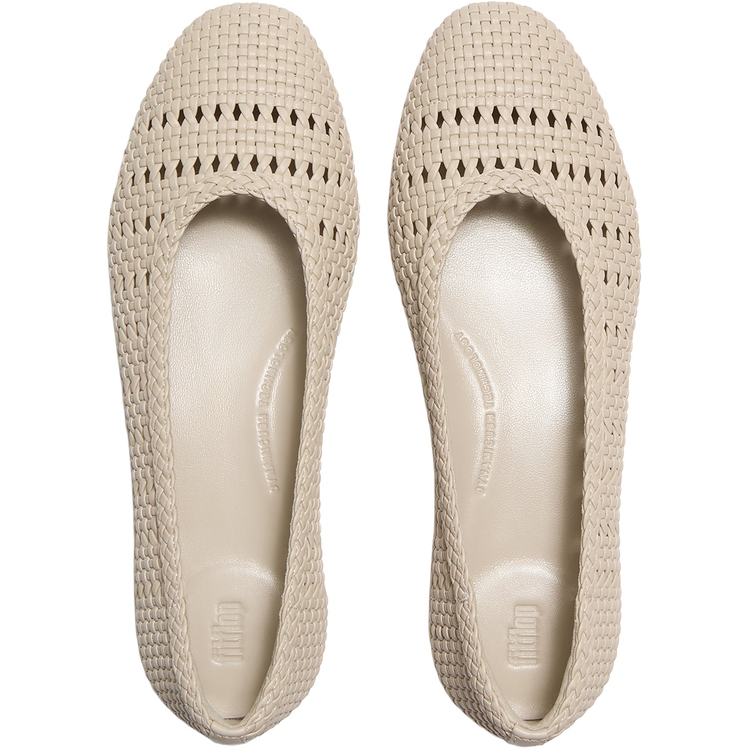 Womens Fit flop Fit Flop Delicato Woven Ballerina Women's Dress Flats Hazy Taupe Hazy Taupe
