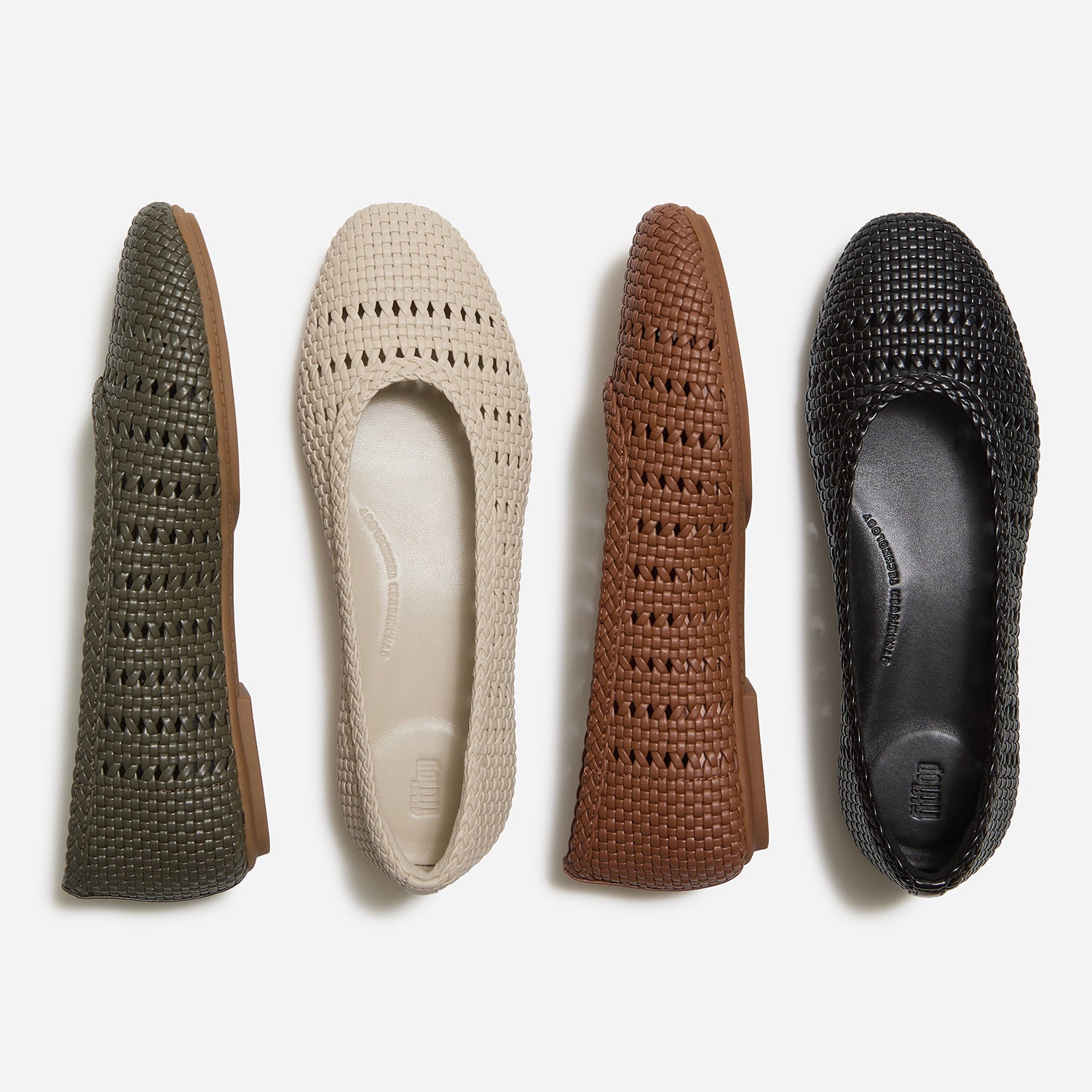 Womens Fit flop Fit Flop Delicato Woven Ballerina Women's Dress Flats Hazy Taupe Hazy Taupe