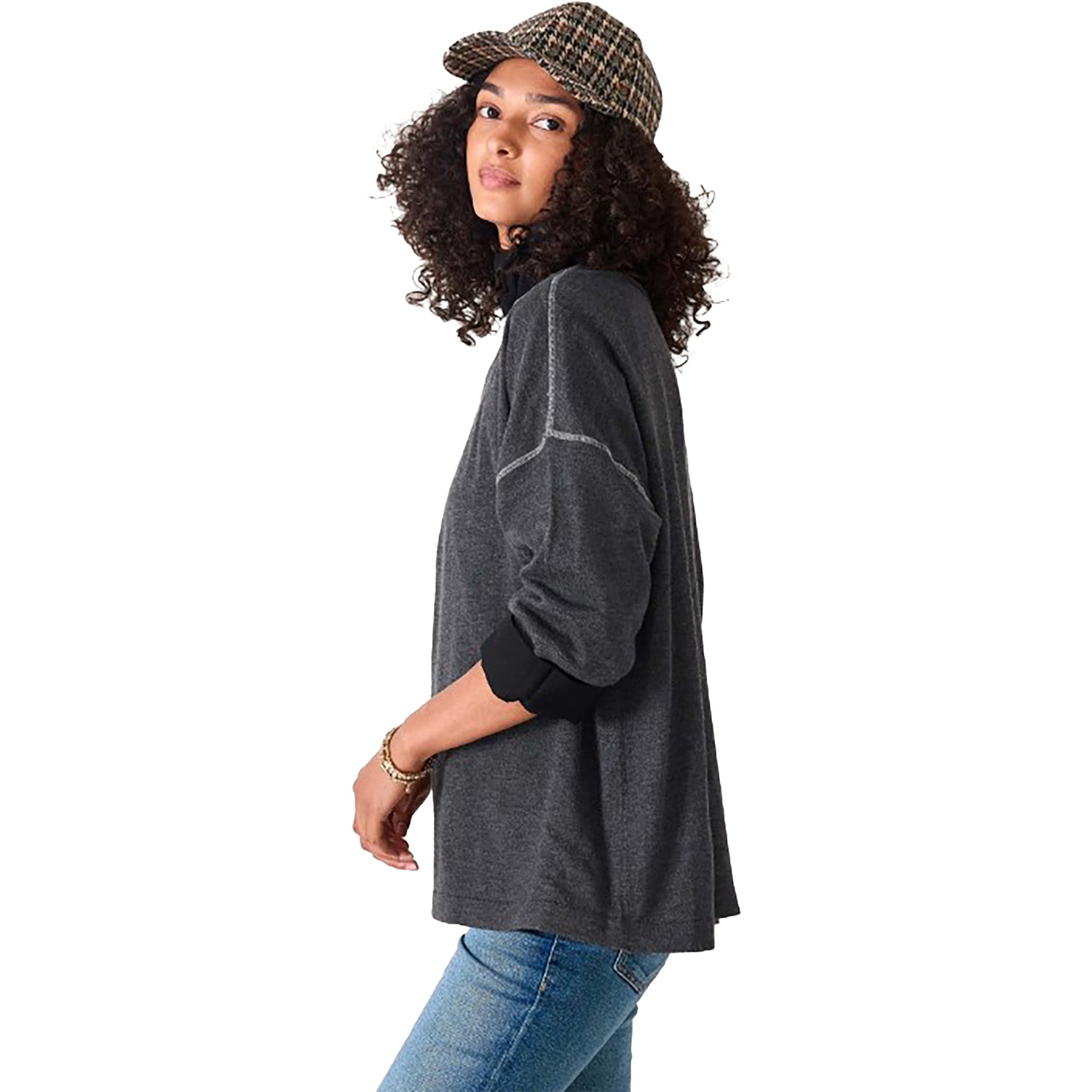 Womens Mersea Mersea Del Mar Sweater Women's Long Sleeve Top Charcoal Charcoal