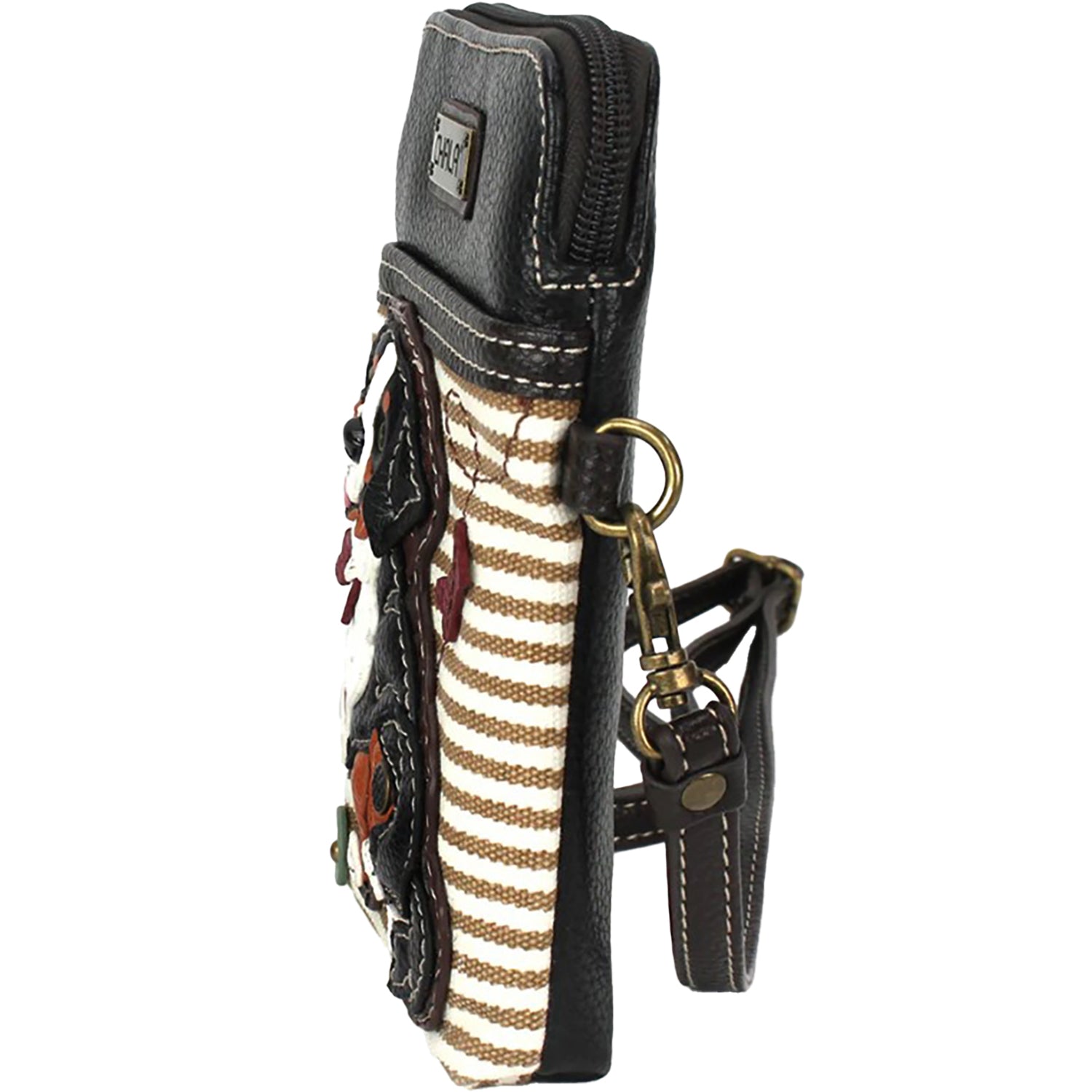Womens Chala Chala Dog 1 Cellphone Crossbody Handbag Brown Stripe Brown Stripe
