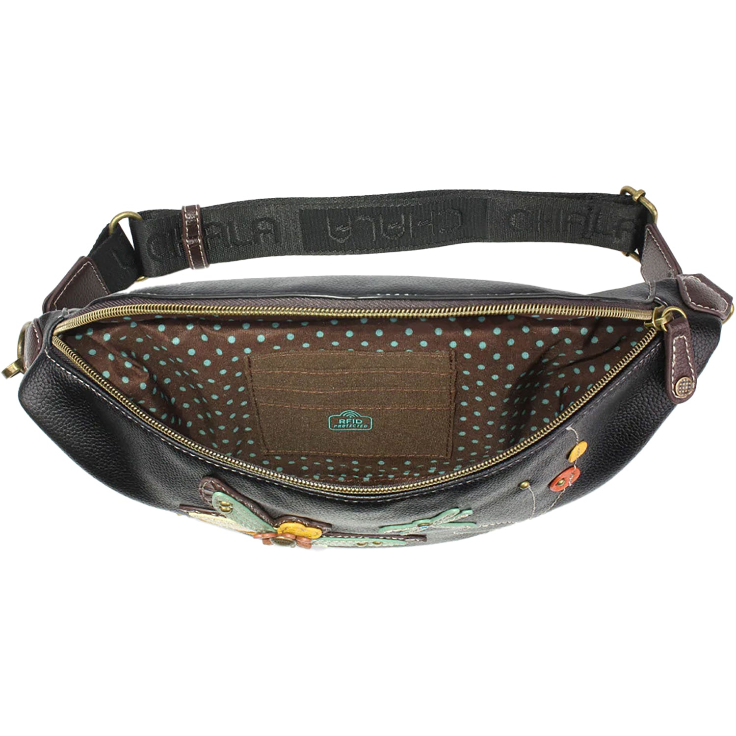 Chala Chala Dragonfly Fanny Pack Handbag Black Black