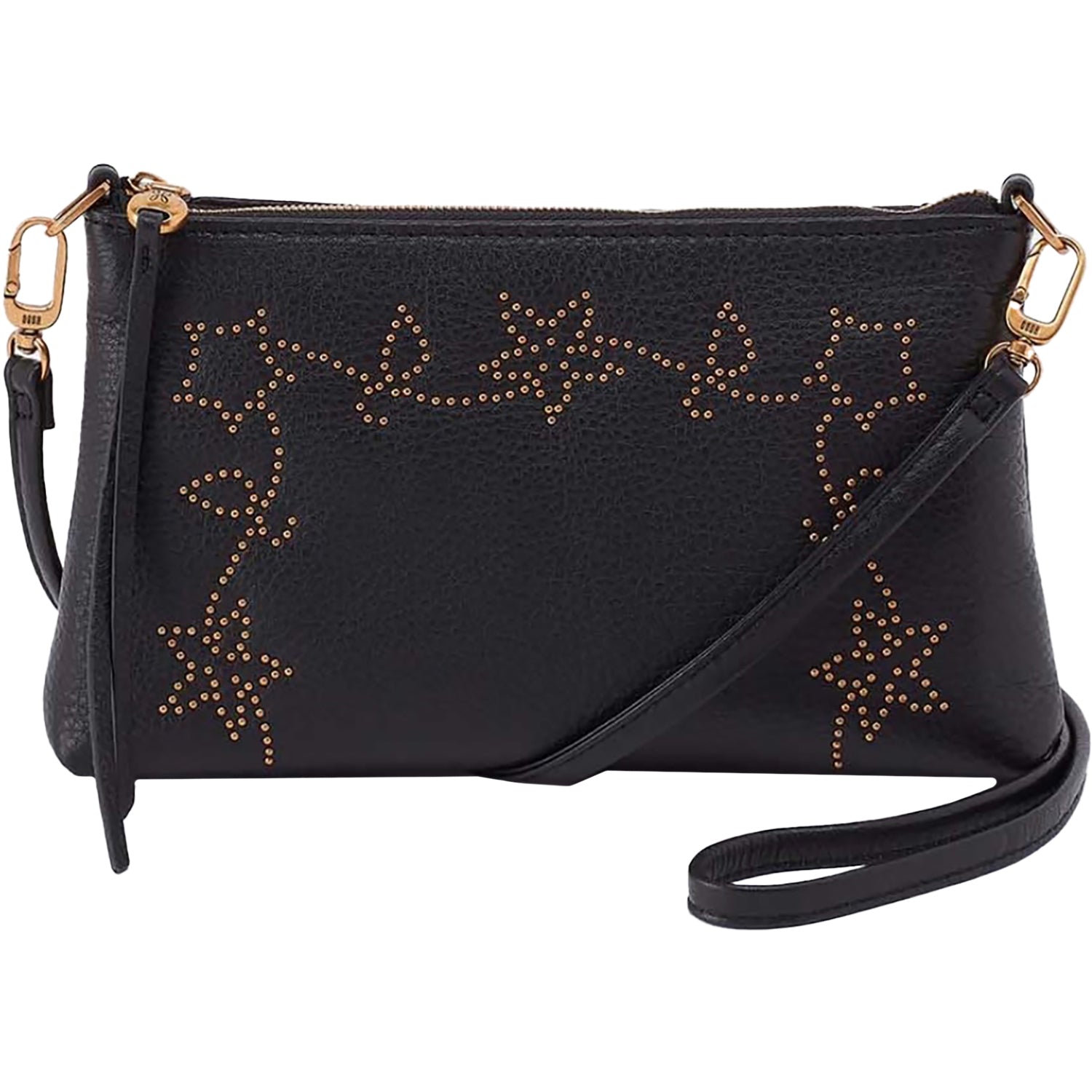 Womens Hobo Hobo Darcy Handbag Black Leather with Floral Studs Black Leather with Floral Studs