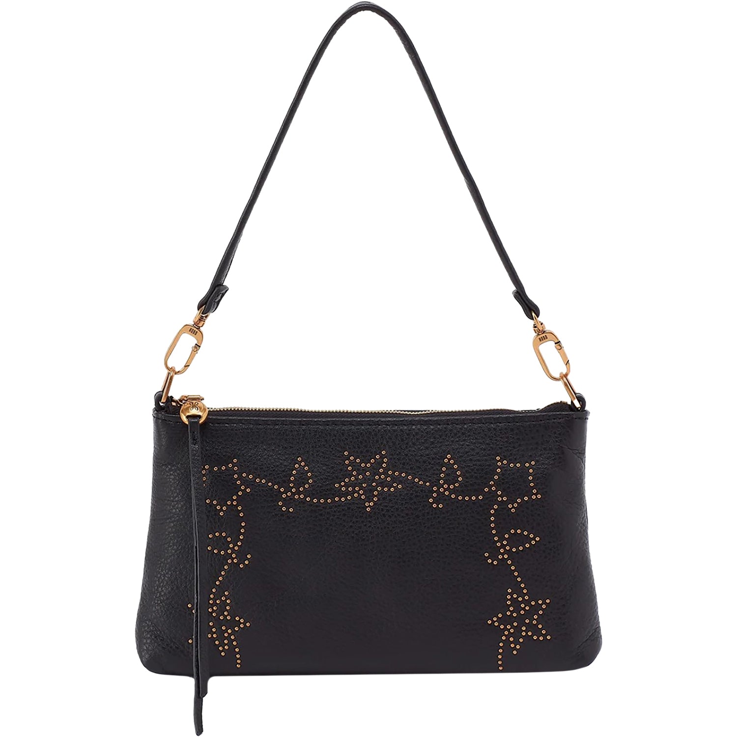 Womens Hobo Hobo Darcy Handbag Black Leather with Floral Studs Black Leather with Floral Studs