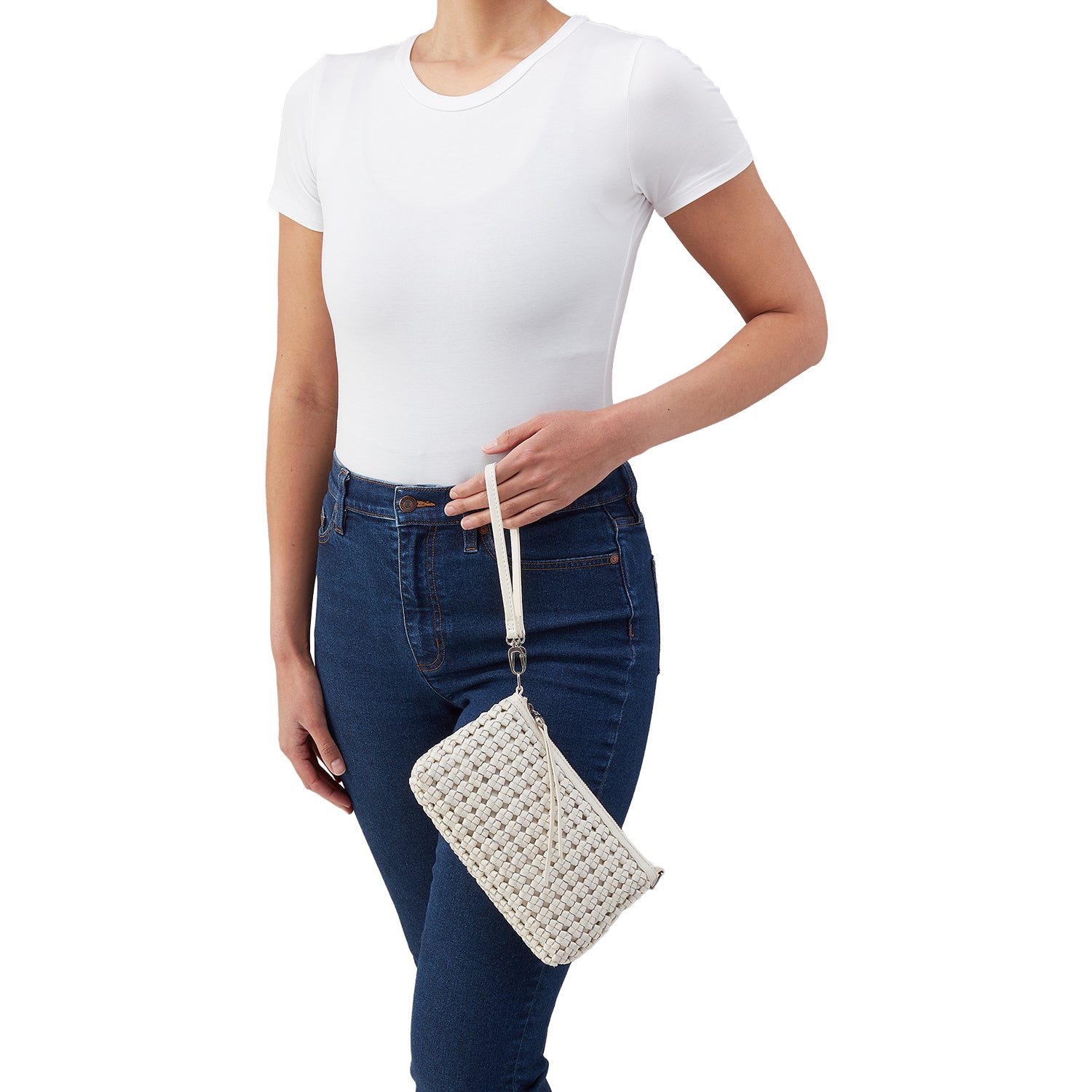 Womens Hobo Hobo Darcy Crossbody Handbag Whitecap Woven Leather Whitecap Woven Leather