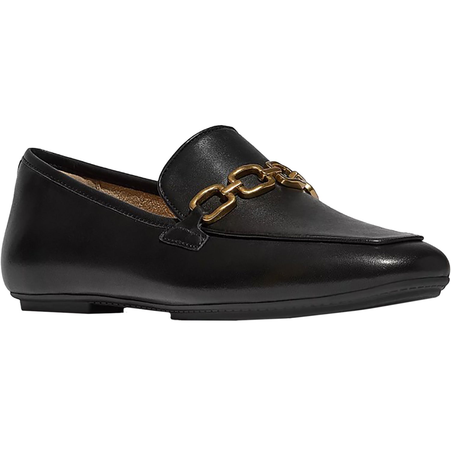 Womens Fit flop Fitflop Delicato Square-Chain Soft Loafer Women's Dress Flats Black Black