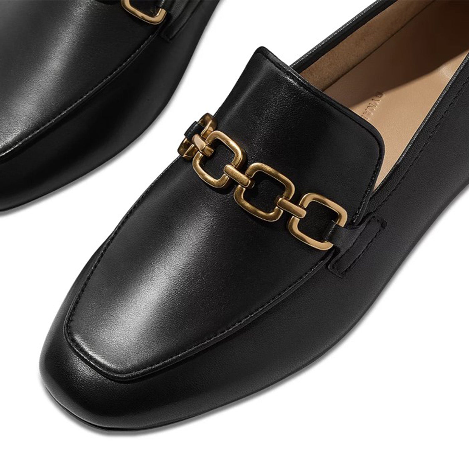 Womens Fit flop Fitflop Delicato Square-Chain Soft Loafer Women's Dress Flats Black Black