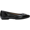 Womens Fit flop FitFlop Delicato Bow Textured Patent Leather Ballet Women's Dress Flats Black Black Patent Leather