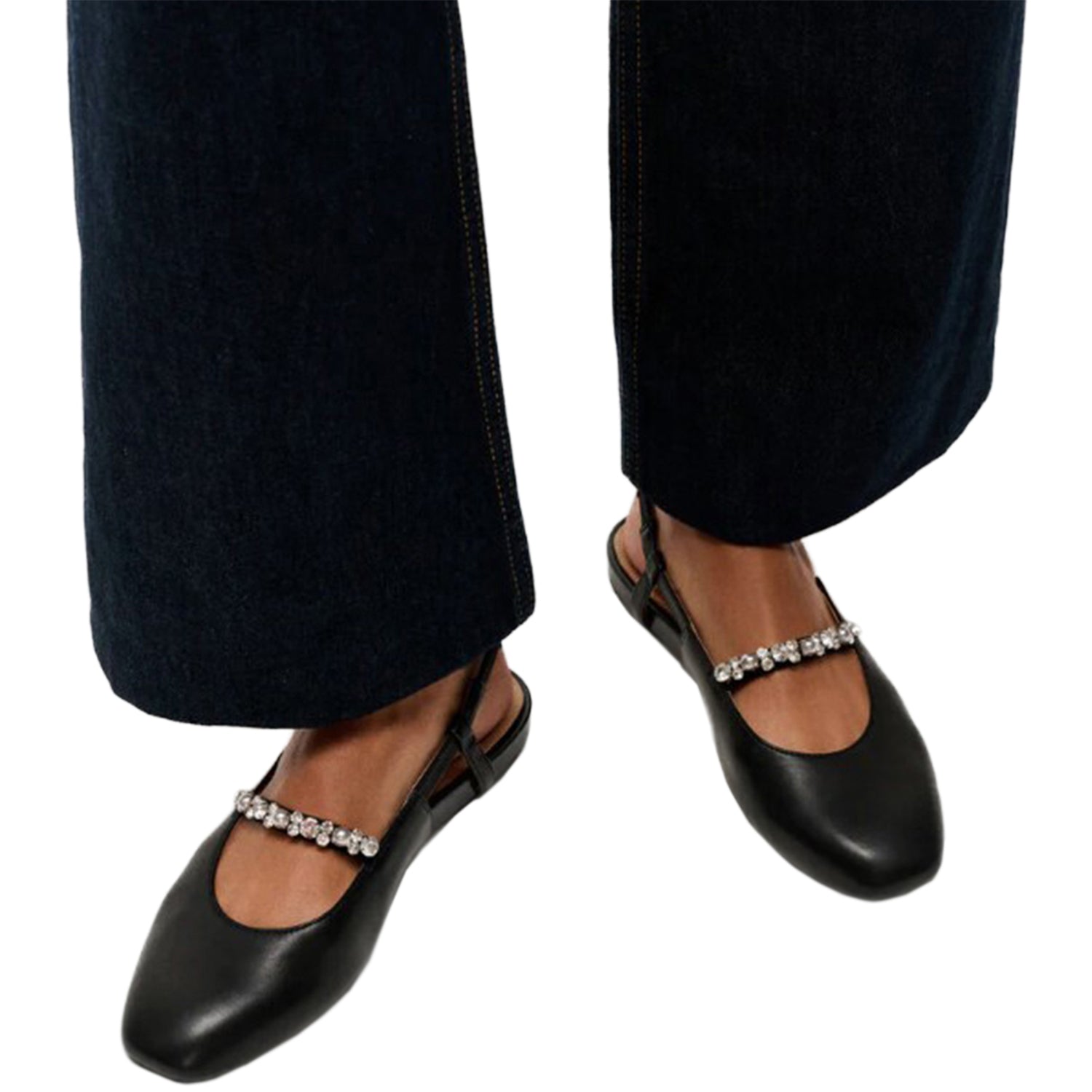 Womens Fit flop Fitflop Delicato Pearls-and-Crystal Slingback Women's Dress Flats Black Black