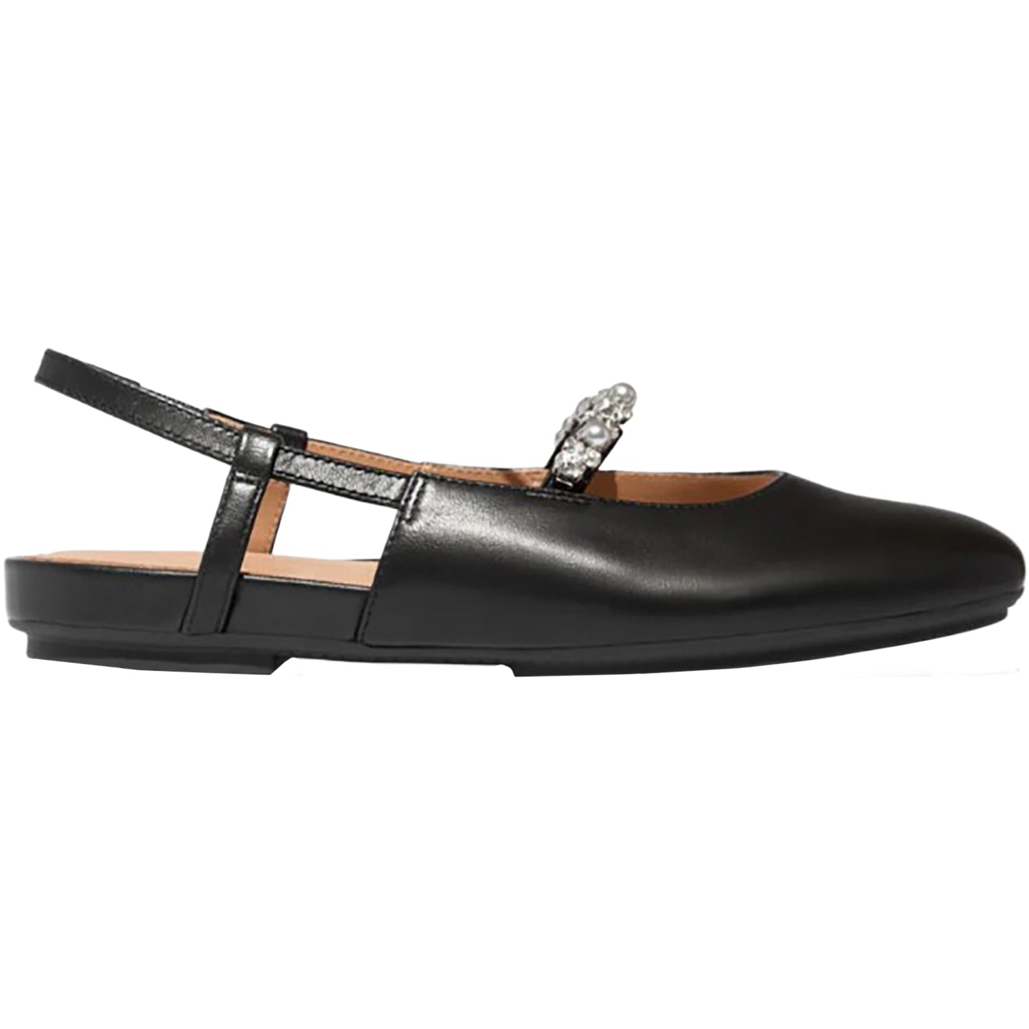 Womens Fit flop Fitflop Delicato Pearls-and-Crystal Slingback Women's Dress Flats Black Black