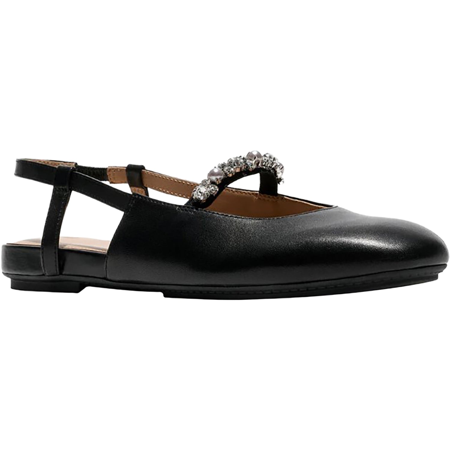 Womens Fit flop Fitflop Delicato Pearls-and-Crystal Slingback Women's Dress Flats Black Black