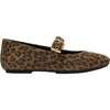 Womens Fit flop FitFlop Delicato Suede Leopard Mary Jane Women's Dress Flats Tan/Black Tan/Black