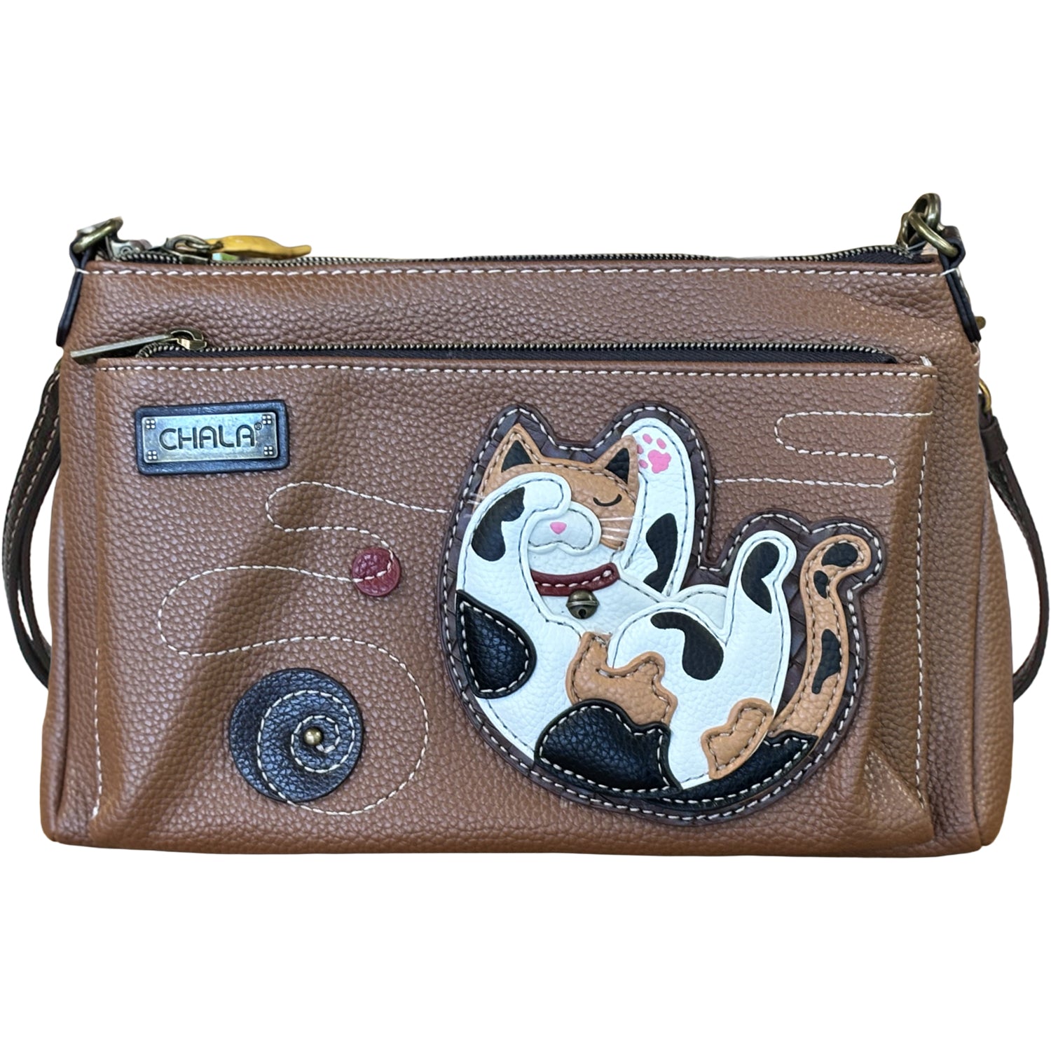 Womens Chala Chala Kitty Deluxe Crossbody Handbag Brown Brown