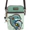  Chala Chala Dolphin Cell Phone Crossbody Handbag Teal Stripe Teal Stripe
