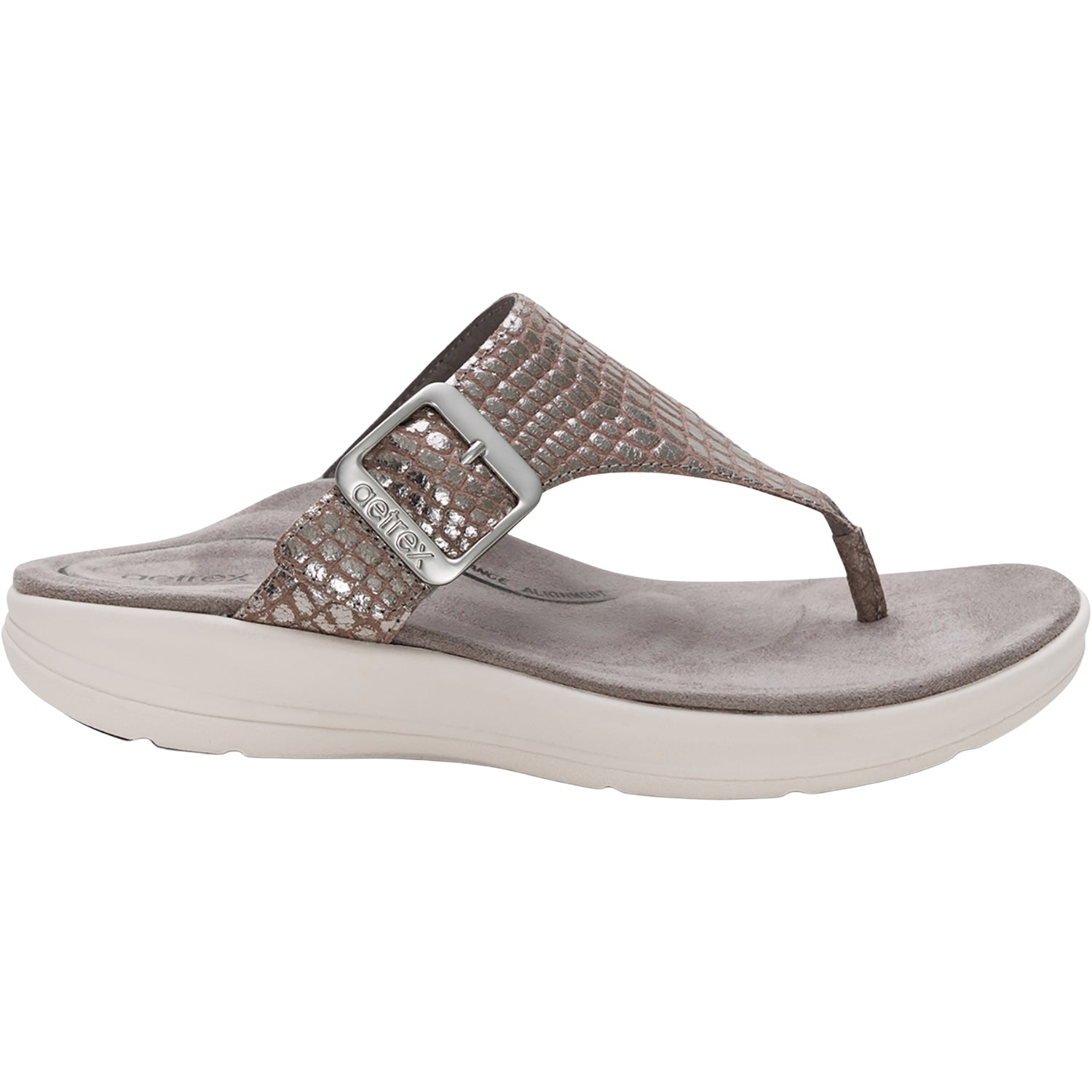 Womens Aetrex Aetrex Donna Women's Sandals Pewter Metallic Pewter Metallic