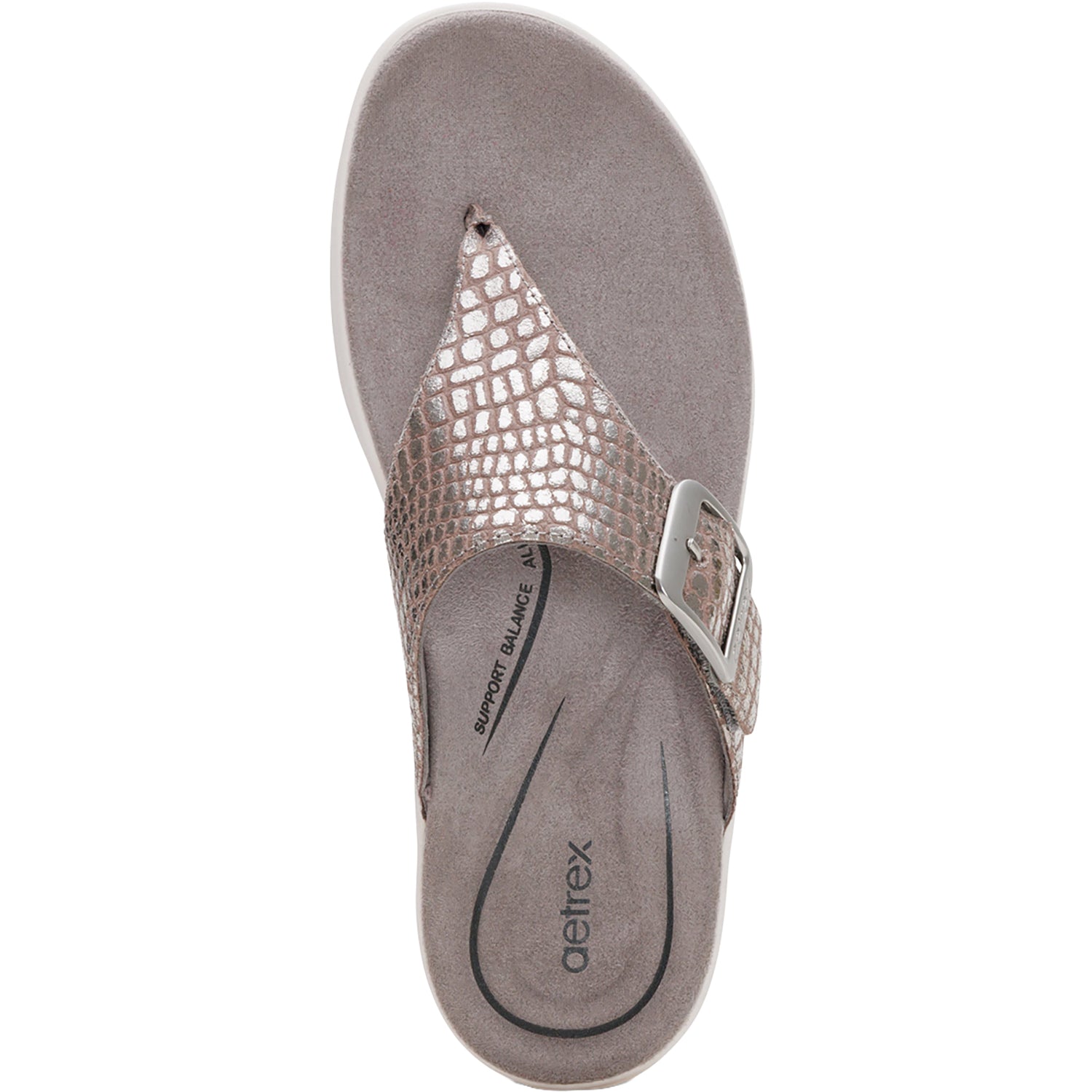 Womens Aetrex Aetrex Donna Women's Sandals Pewter Metallic Pewter Metallic