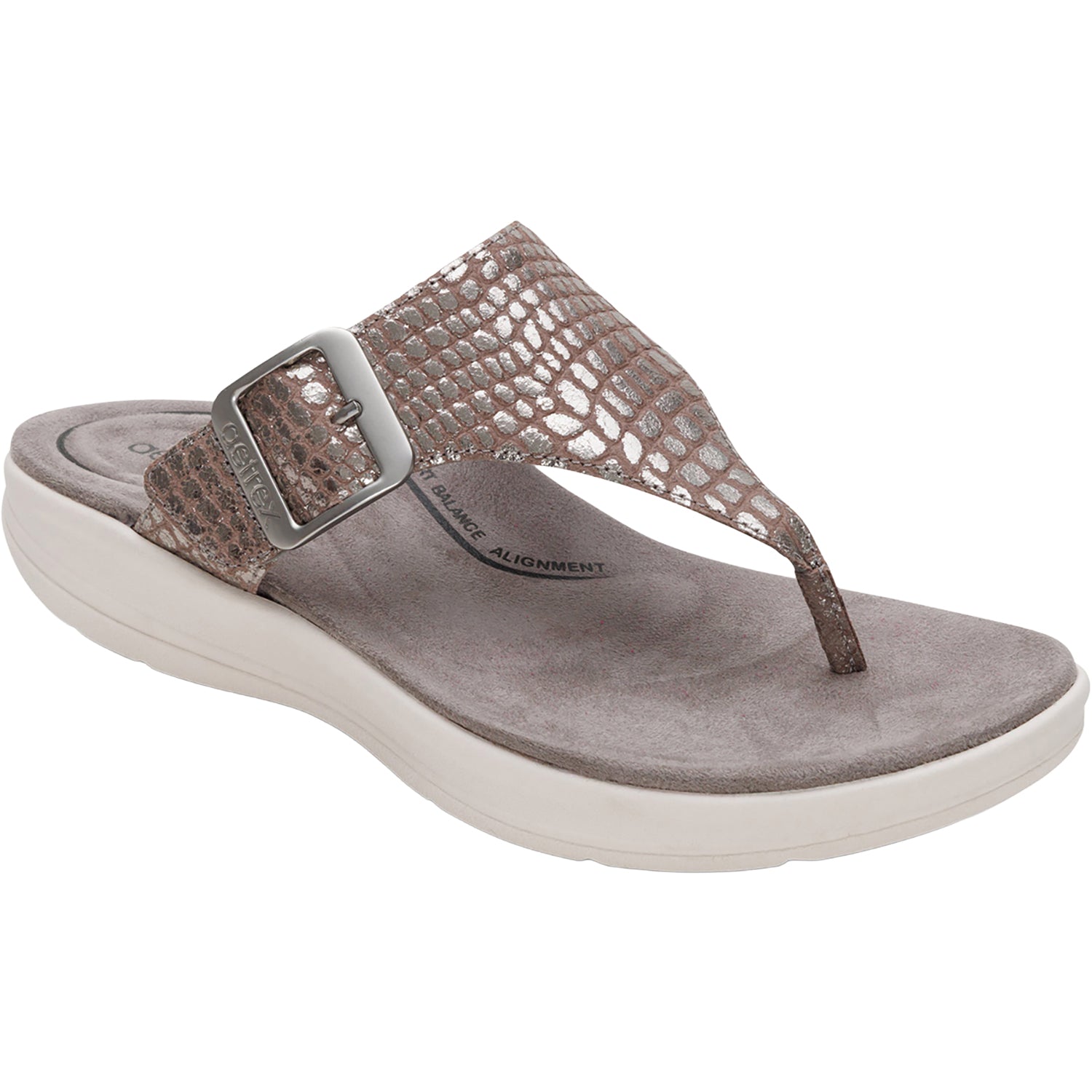 Womens Aetrex Aetrex Donna Women's Sandals Pewter Metallic Pewter Metallic