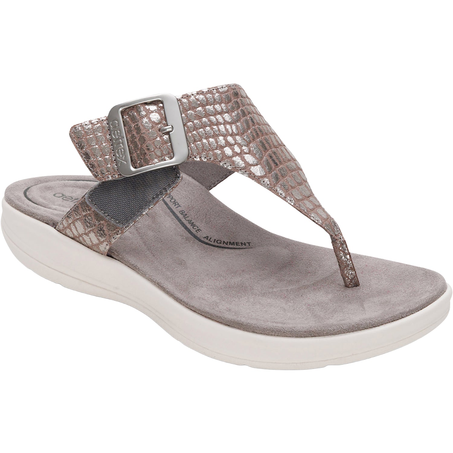 Womens Aetrex Aetrex Donna Women's Sandals Pewter Metallic Pewter Metallic