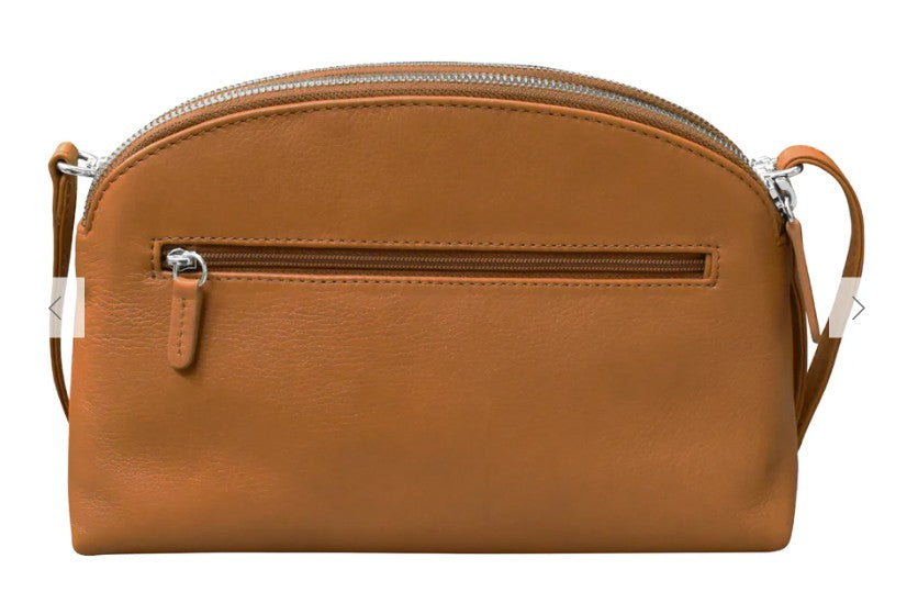 Womens Ili new york ili New York Double Zip Dome Bag Handbag Antique Saddle Antique Saddle