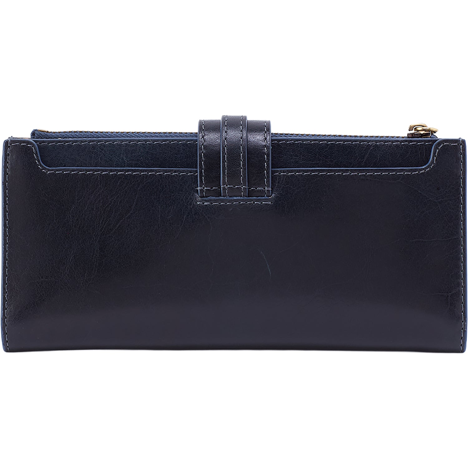 Womens Hobo Hobo Dunn Continental Wallet Navy Horizon Patina Leather Navy Horizon Patina Leather