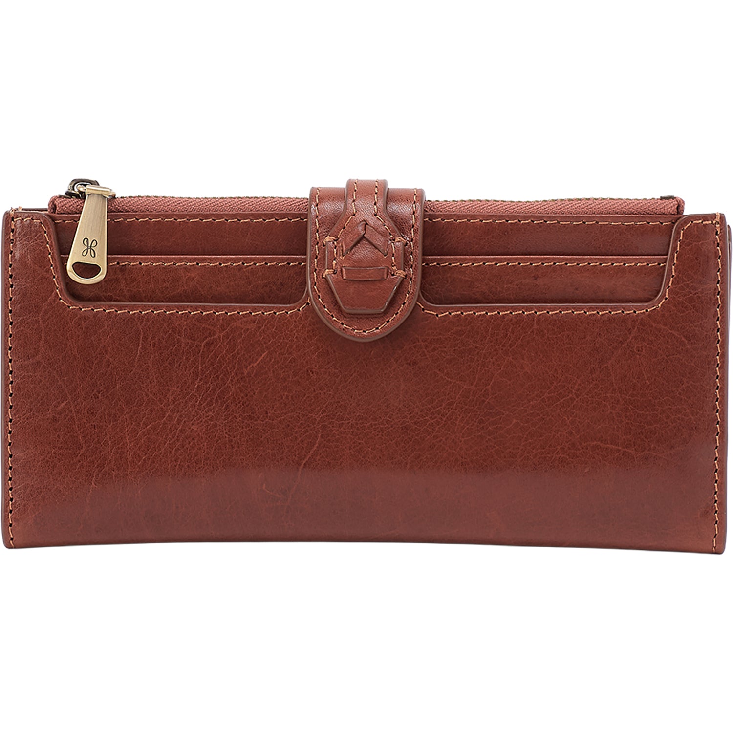 Womens Hobo Hobo Dunn Continental Wallet Pecan Ridge Patina Leather Pecan Ridge Patina Leather
